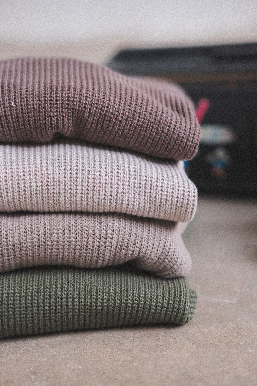 Oversize Shirt aus Feinstrick "Popelgrün"