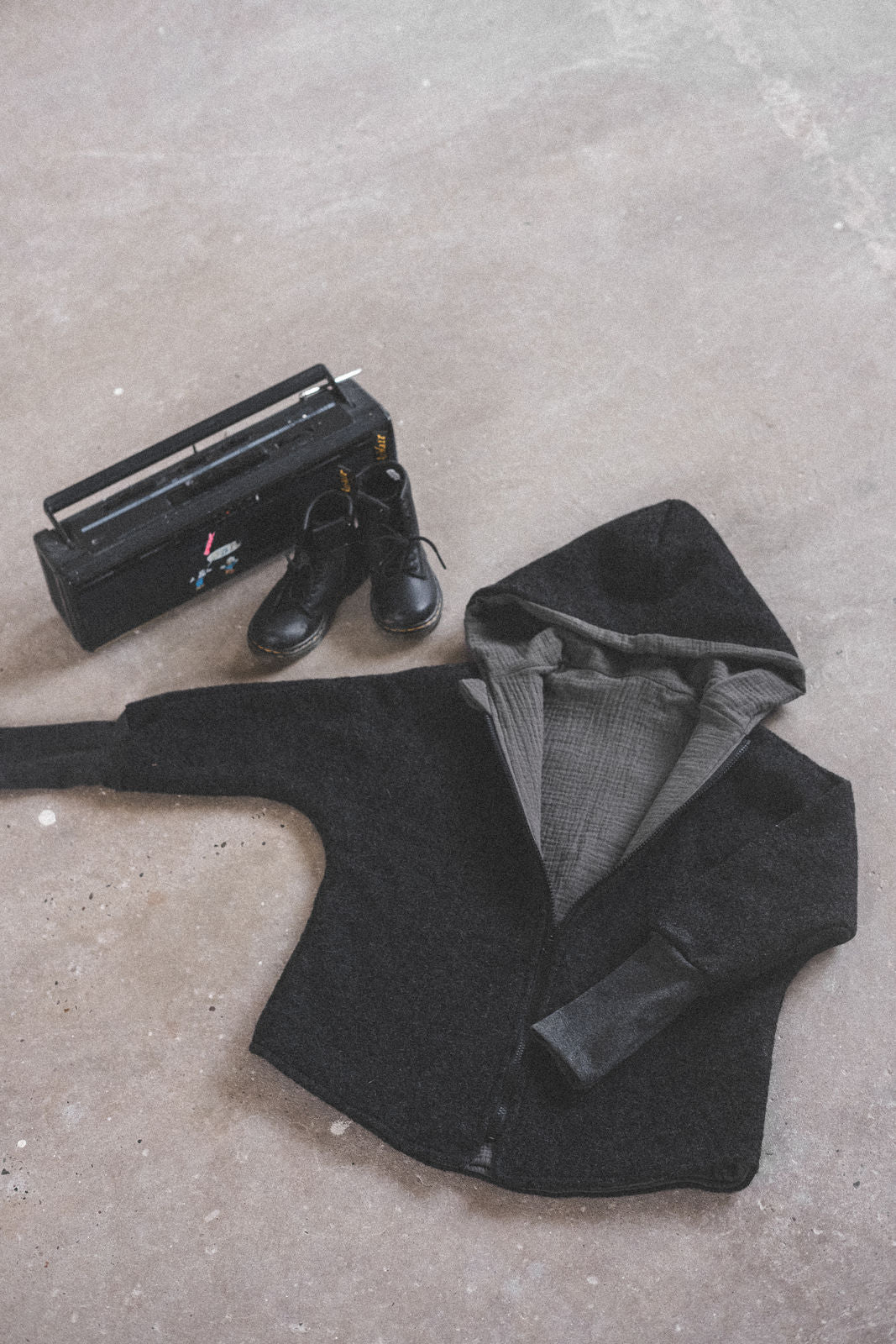 Oversizejacke Anthrazit/ Musselin Dunkelgrau