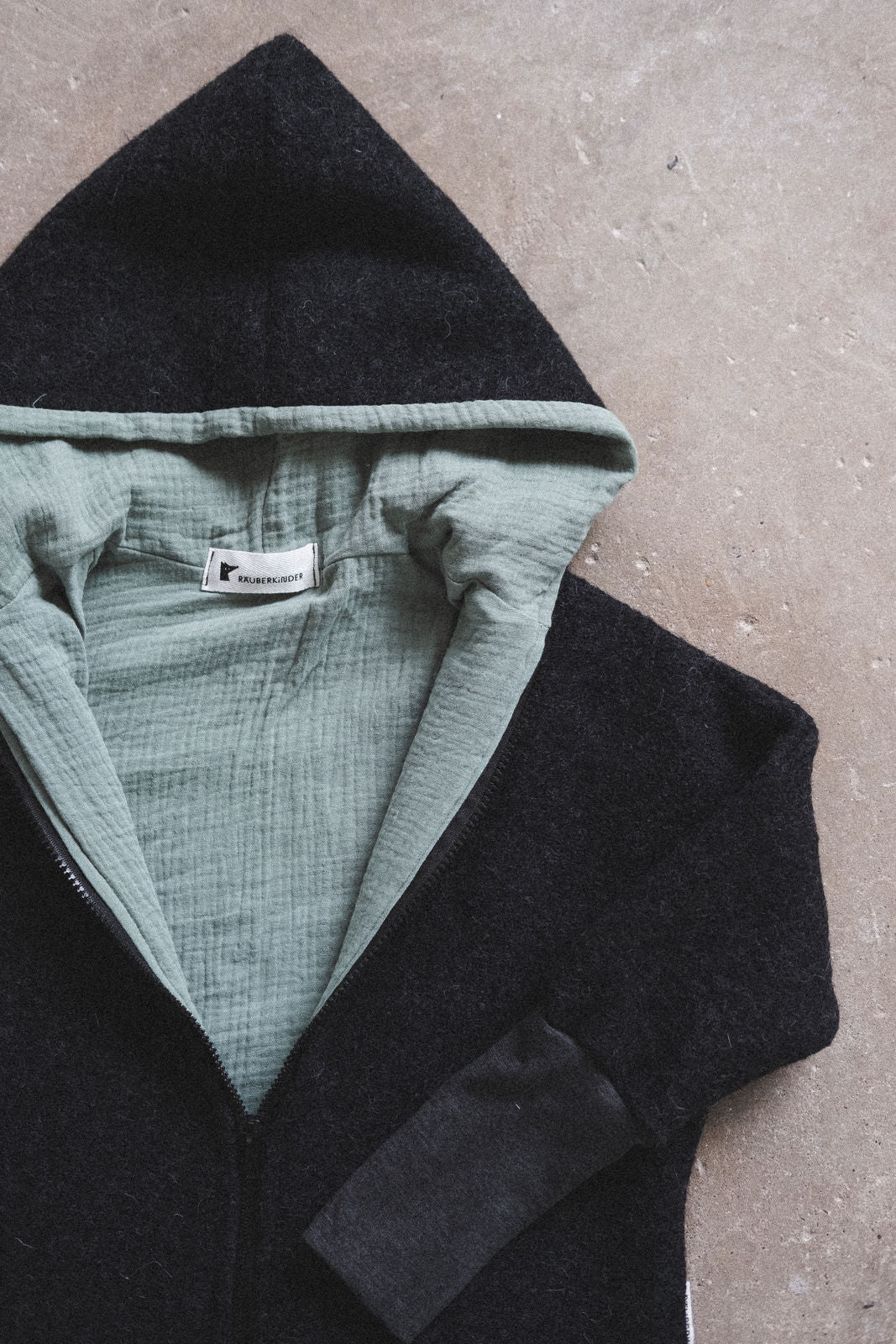 Oversizejacke Anthrazit/ Musselin Eukalyptus