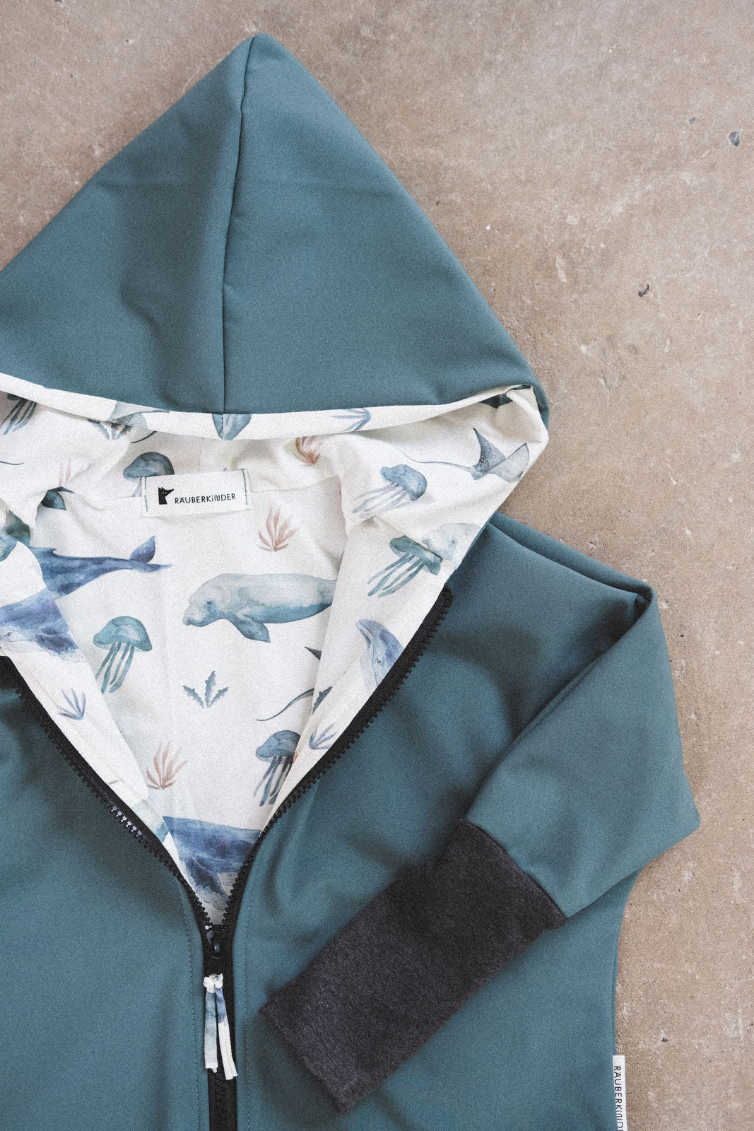 Softshelljacke Petrol / Meerestiere