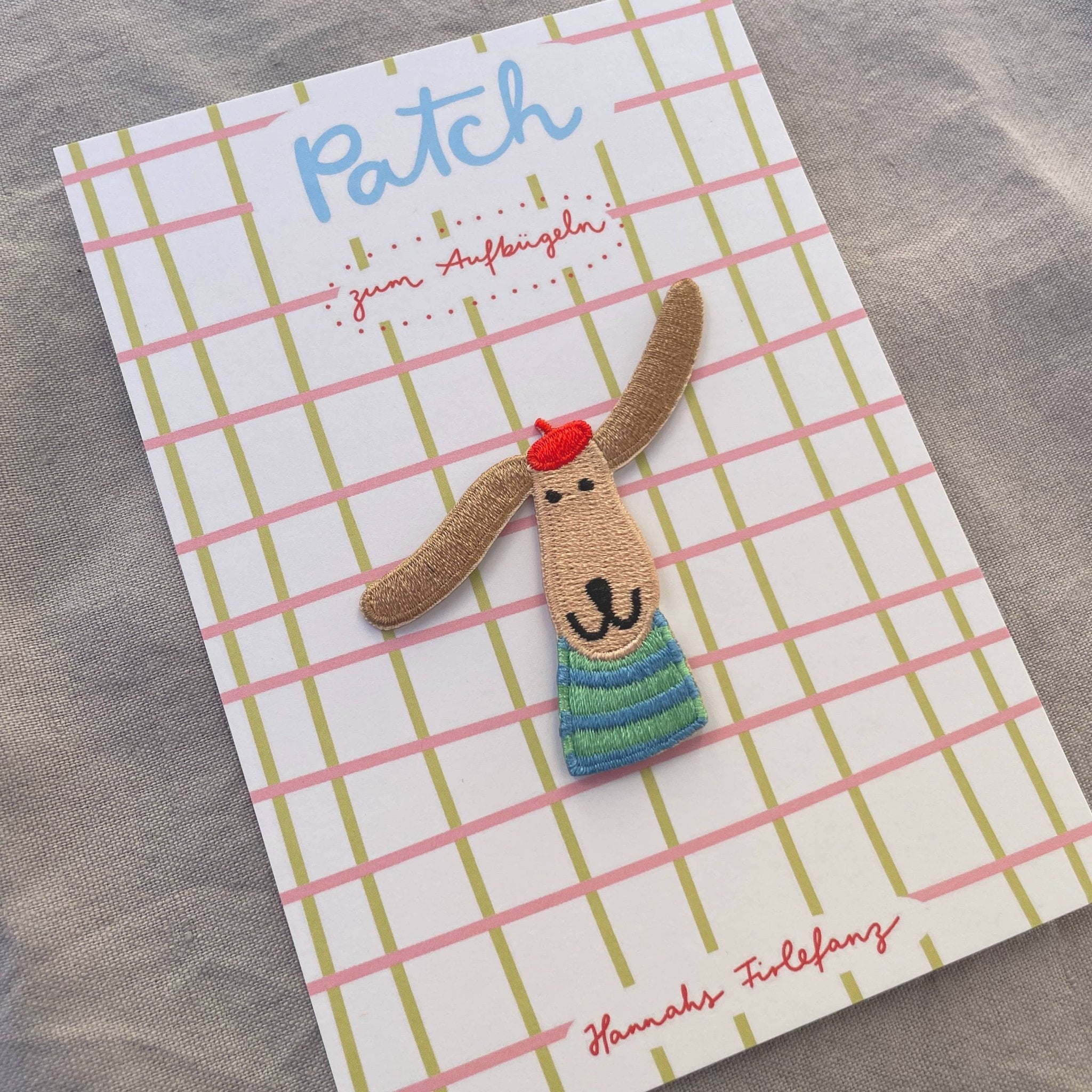 Bügel Patch Dackel mit Baskenmütze – Aufnäher für Kinder - Räuberkinder 6