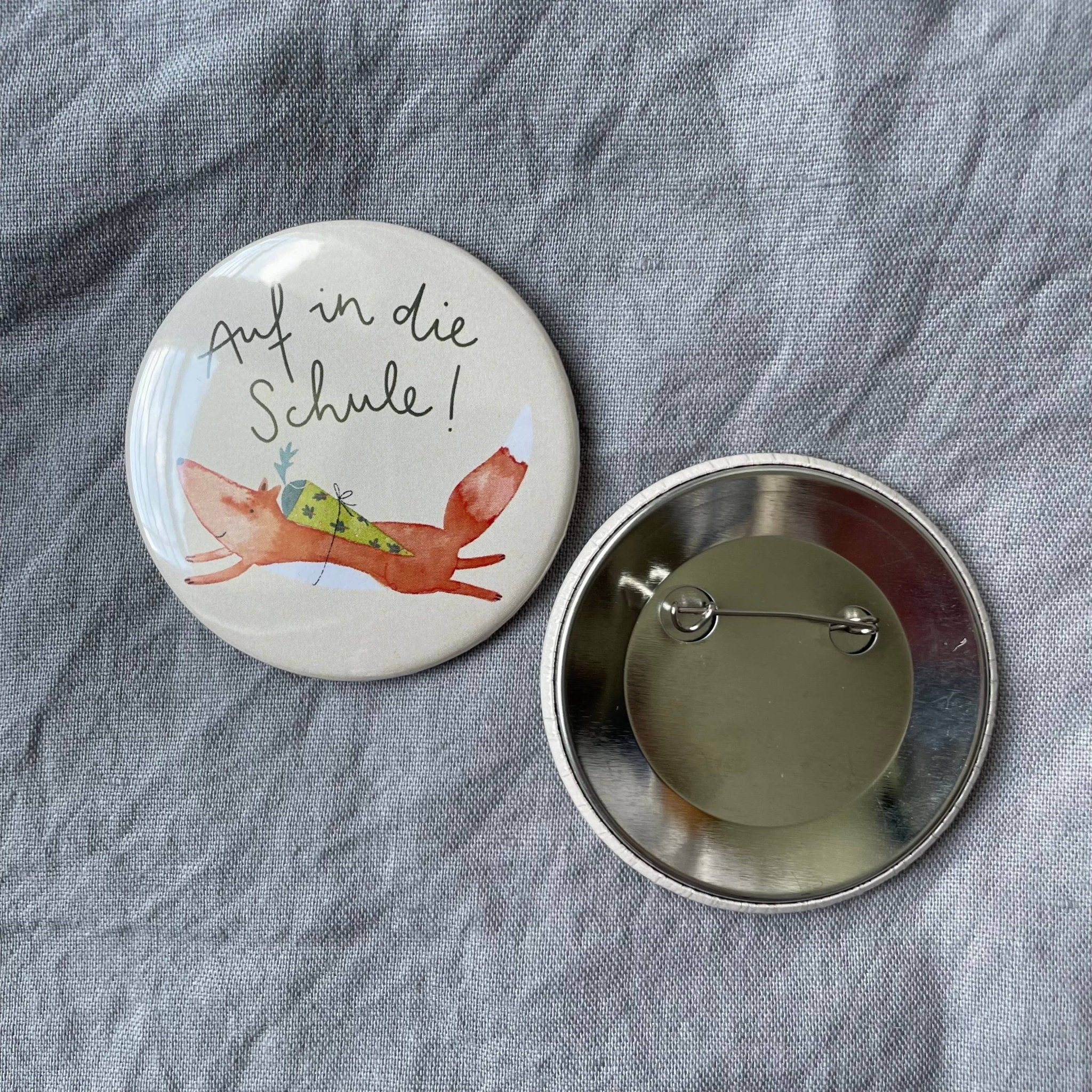 Button "Auf in die Schule" Fuchs - Räuberkinder