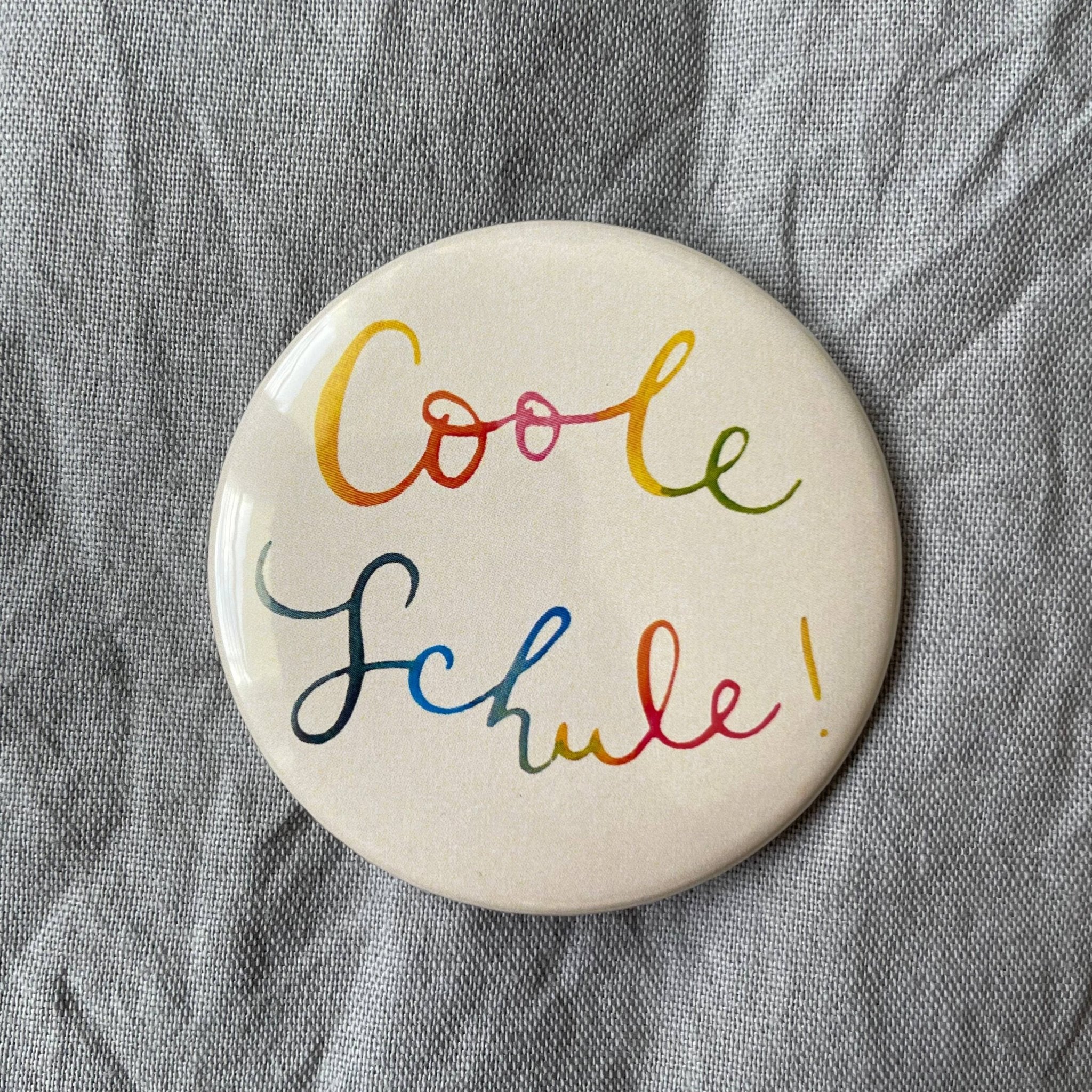 Button "Coole Schule", Einschulung, Schulanfang, Schultüte - Räuberkinder
