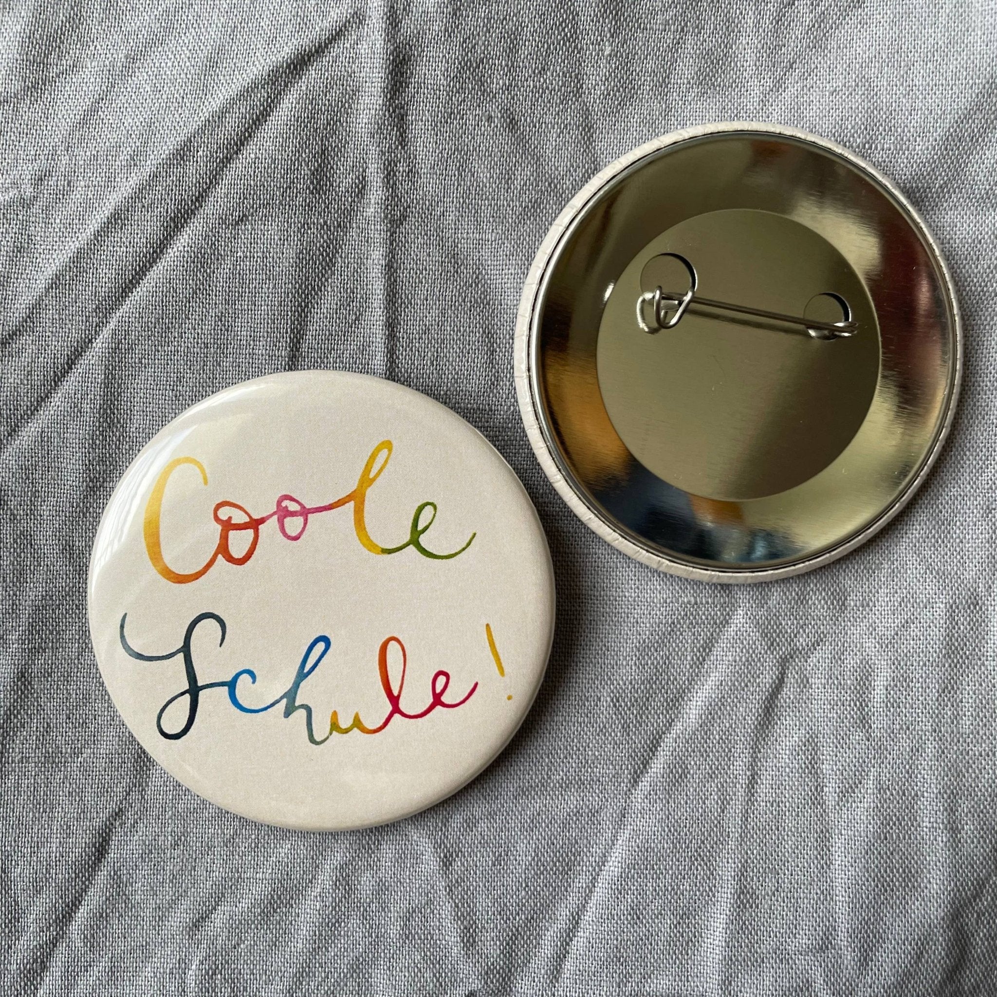 Button "Coole Schule", Einschulung, Schulanfang, Schultüte - Räuberkinder