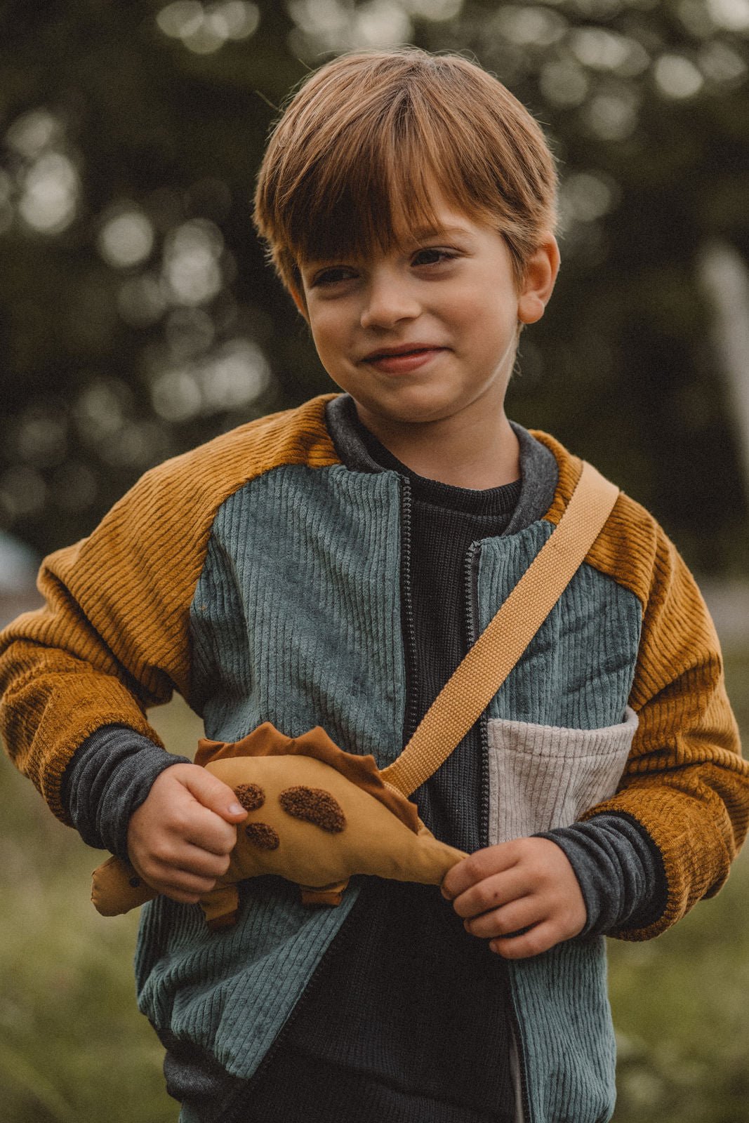 Collegejacke Caramel / Smaragd - Räuberkinder
