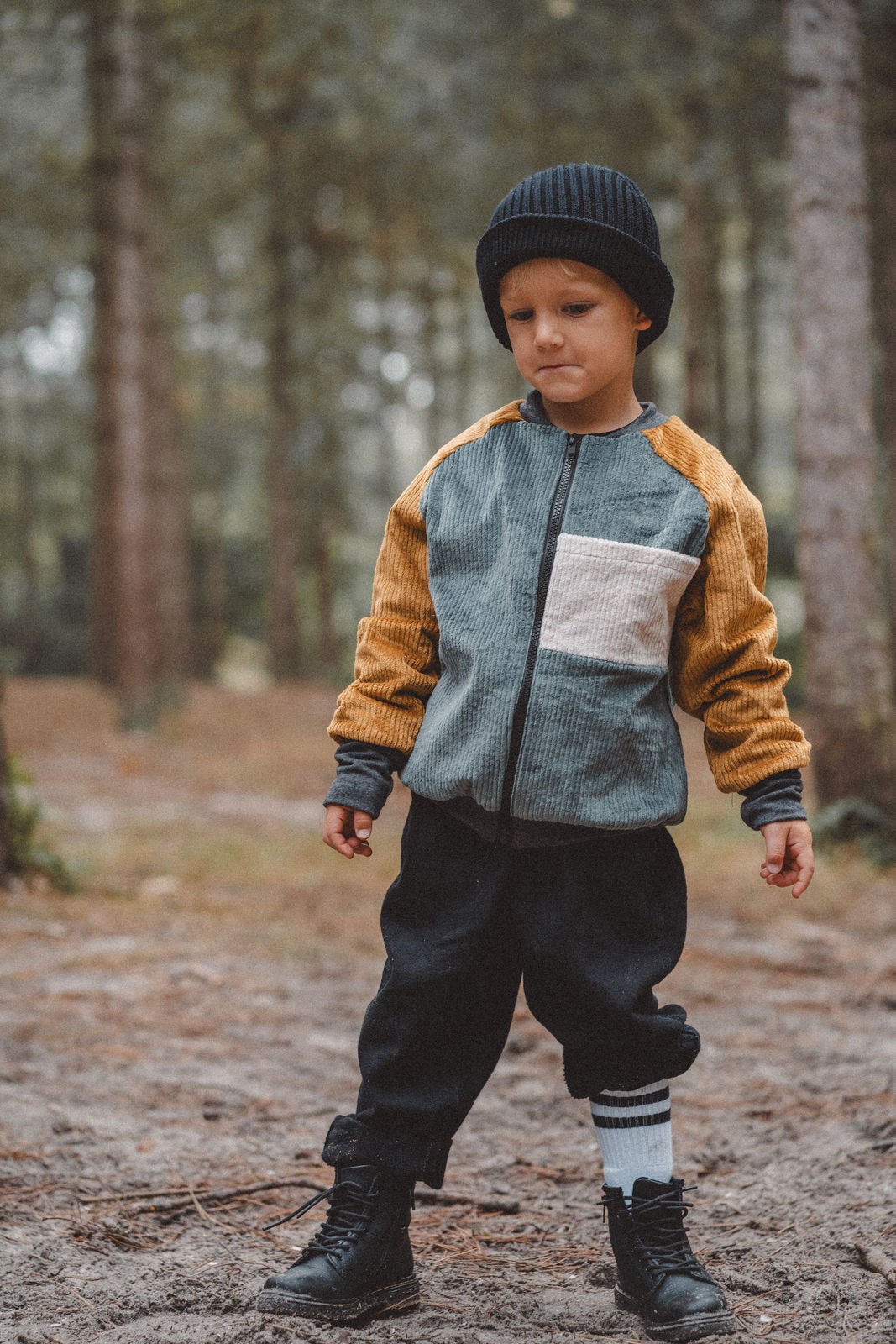 Collegejacke Caramel / Smaragd - Räuberkinder