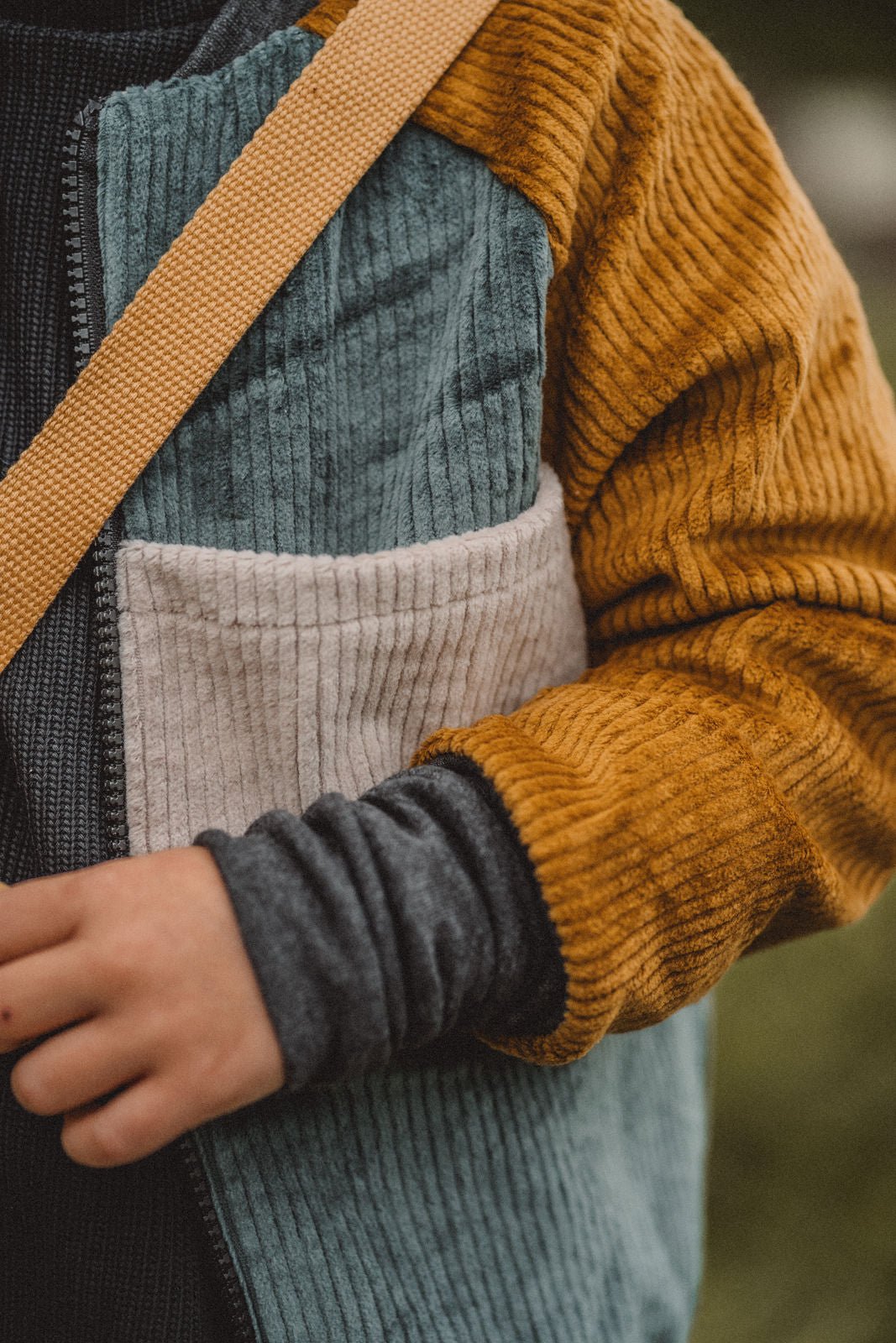 Collegejacke Caramel / Smaragd - Räuberkinder