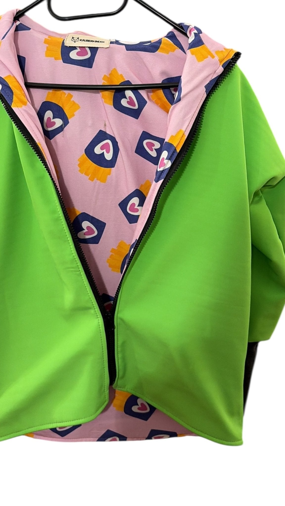 Einzelstück / Softshelljacke NEON Fritten 122/128 - Räuberkinder