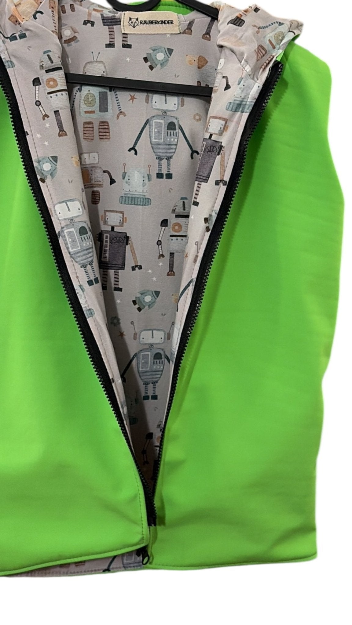 Einzelstück / Softshellweste NEON Roboter 122/128 - Räuberkinder