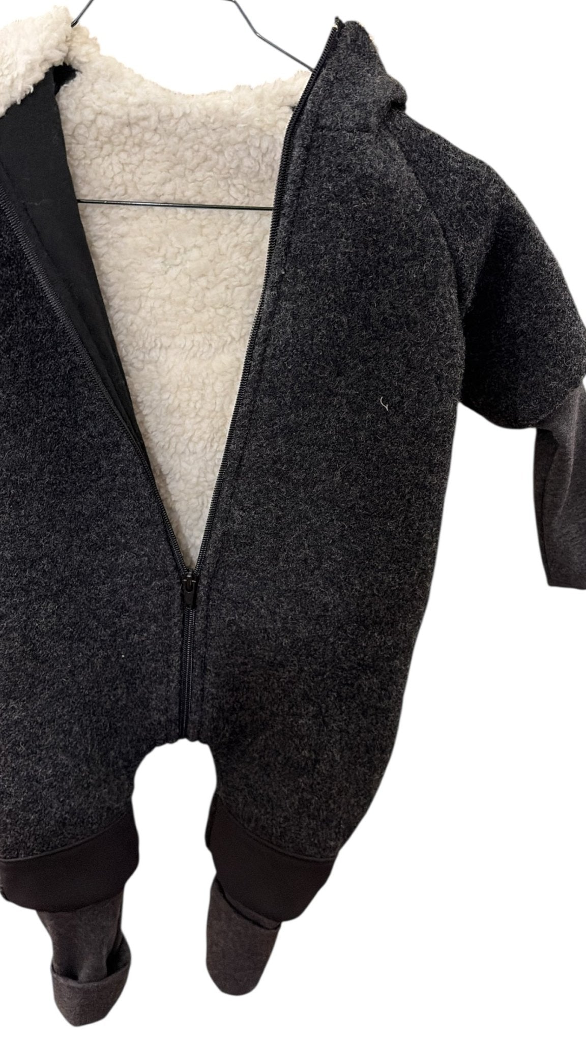 Einzelstück/ Wollwalk Overall Anthrazit Teddy 62/68 - Räuberkinder
