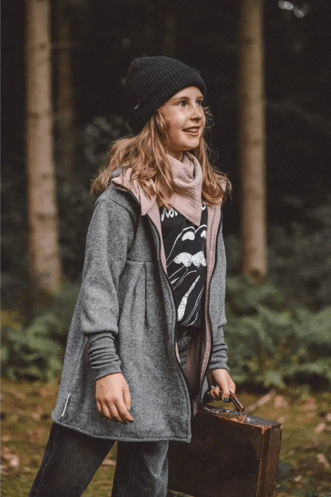 Mantel aus Merinofleece Kinder in Grau und Rosa - Mantel - Räuberkinder 1