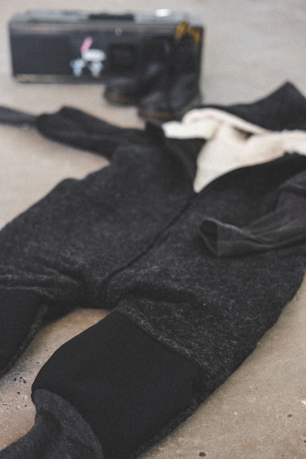 Matschkind Wollwalkoverall Anthrazit / Teddyfell - Räuberkinder