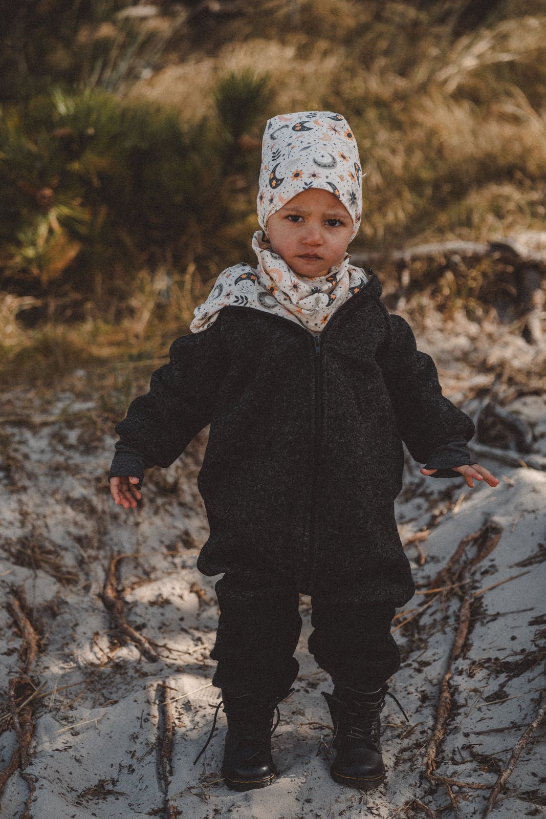 Matschkind Wollwalkoverall Anthrazit / Zaubermond - Räuberkinder