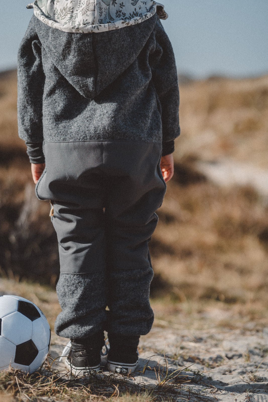 Matschkind Wollwalkoverall Grau / Dinoparty - Räuberkinder