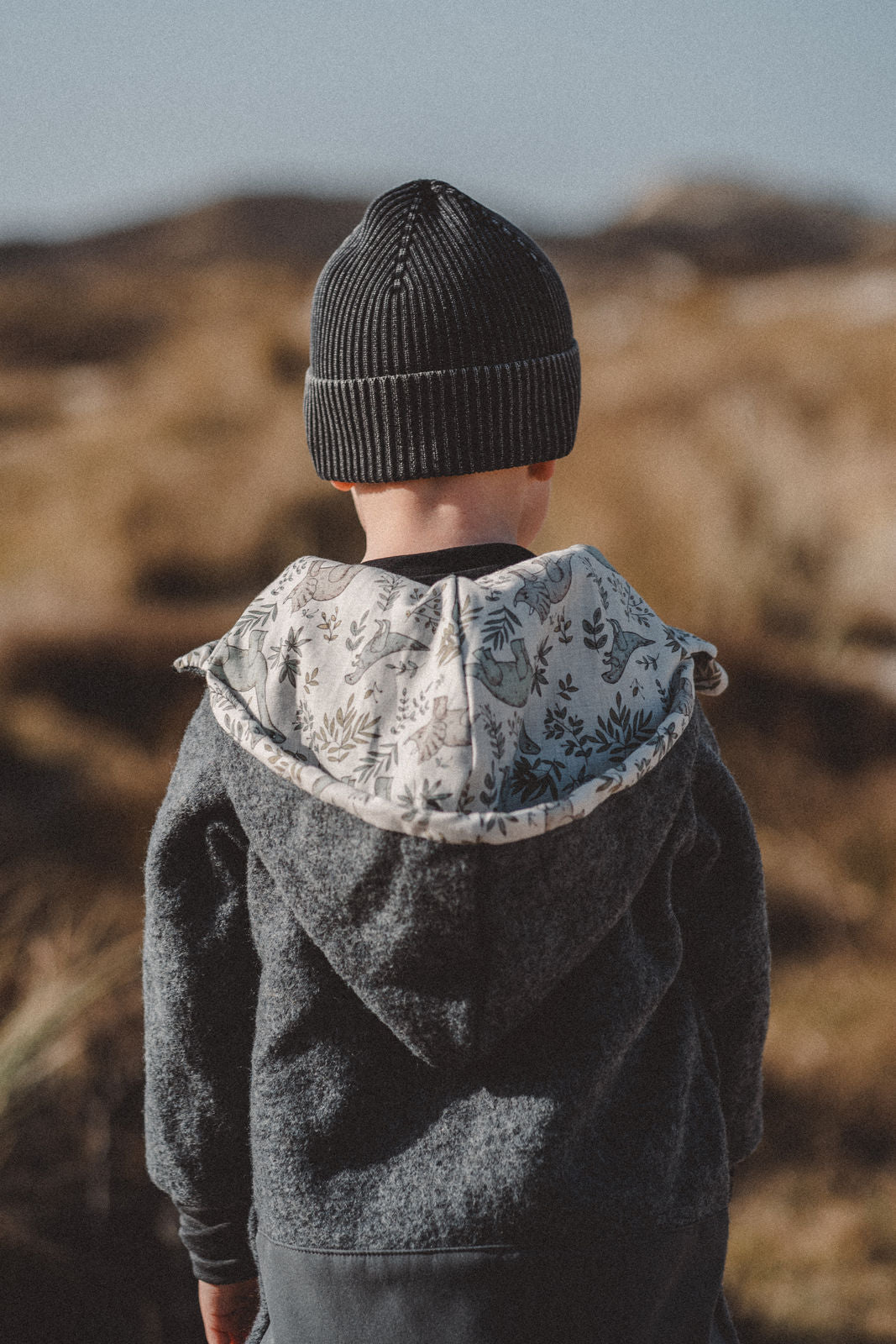 Matschkind Wollwalkoverall Grau / Dinoparty - Räuberkinder