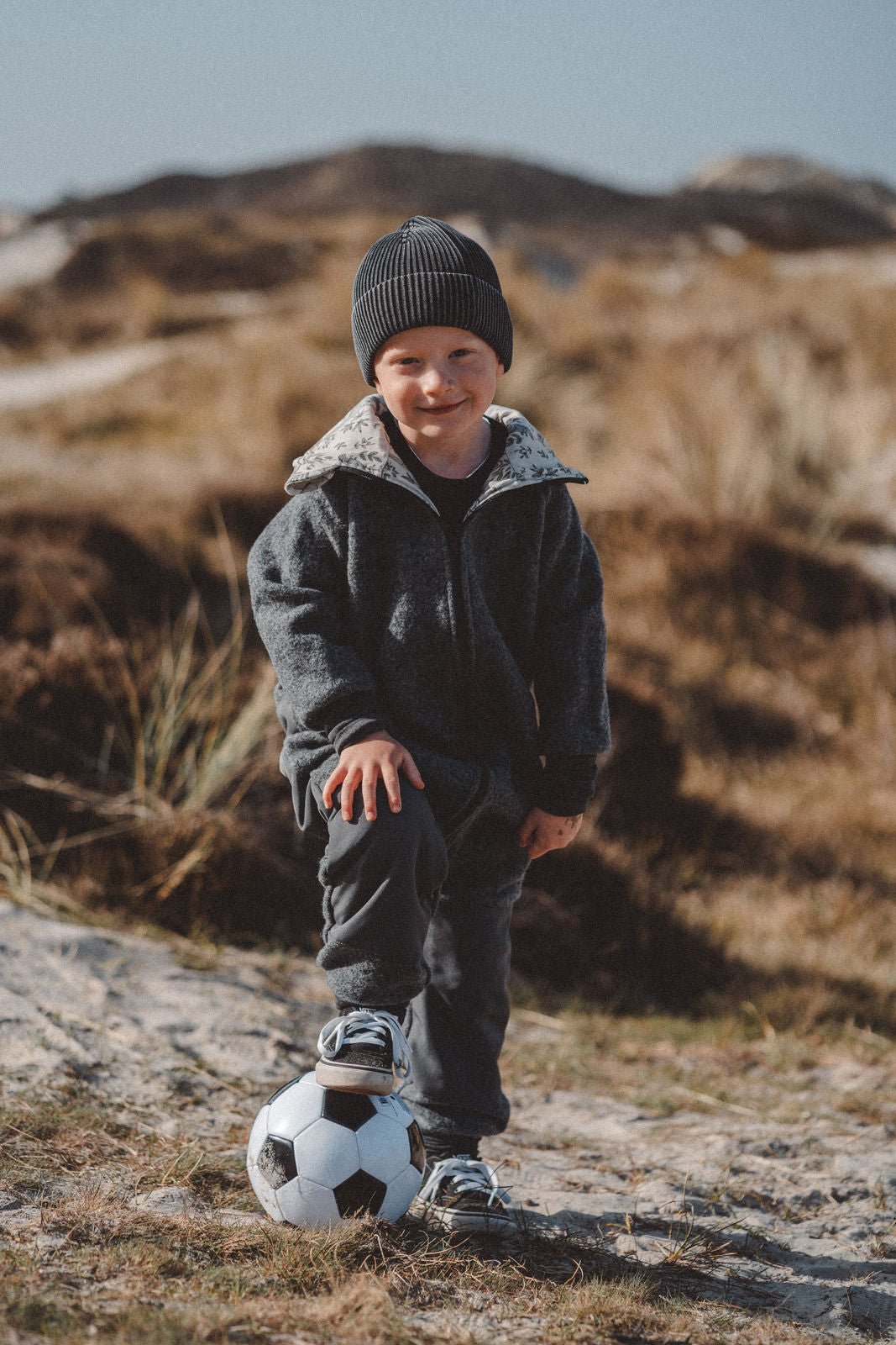 Matschkind Wollwalkoverall Grau / Dinoparty - Räuberkinder