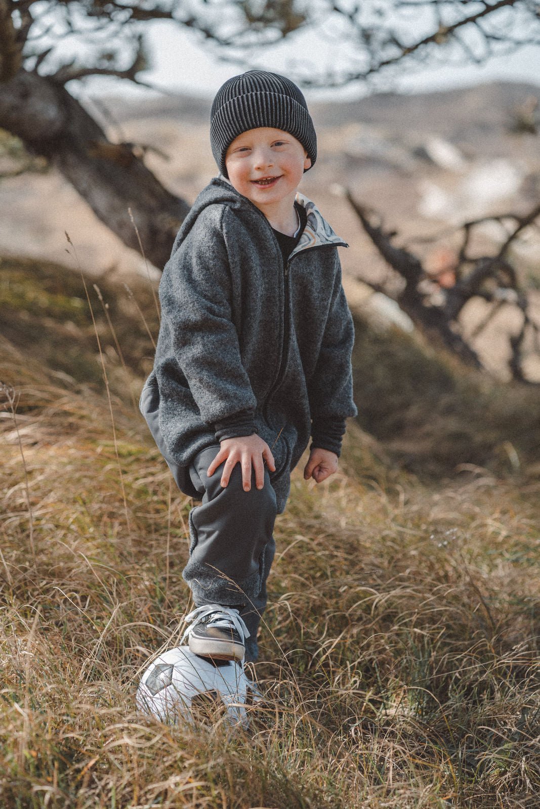 Matschkind Wollwalkoverall Grau / Ozeanzauber - Räuberkinder