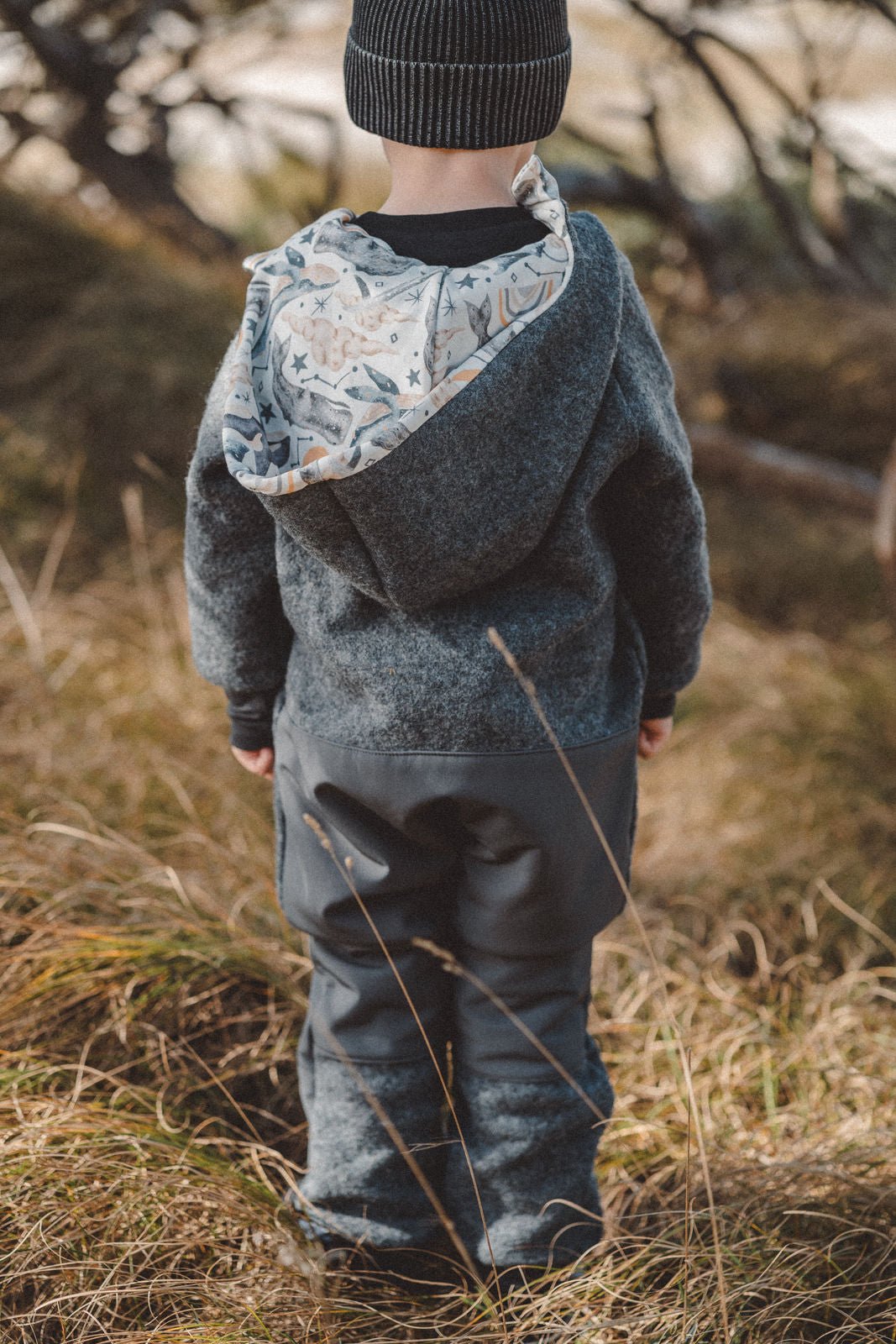 Matschkind Wollwalkoverall Grau / Ozeanzauber - Räuberkinder