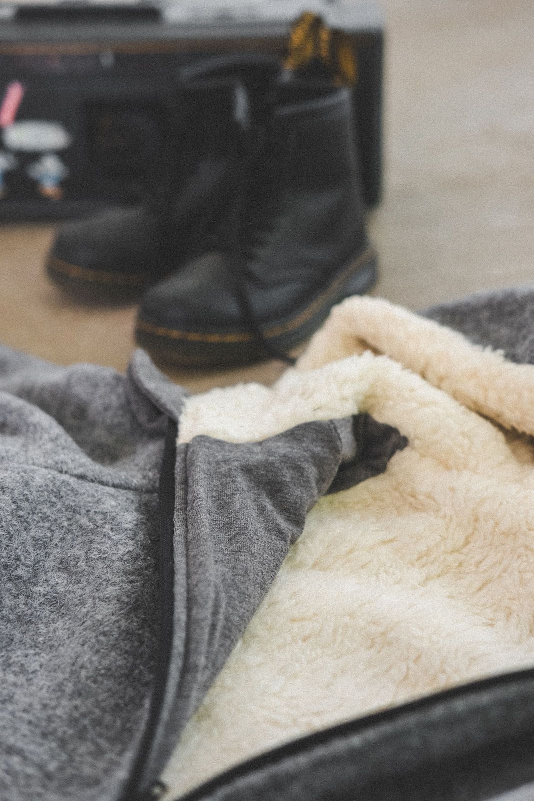 Matschkind Wollwalkoverall Grau / Teddyfell - Räuberkinder