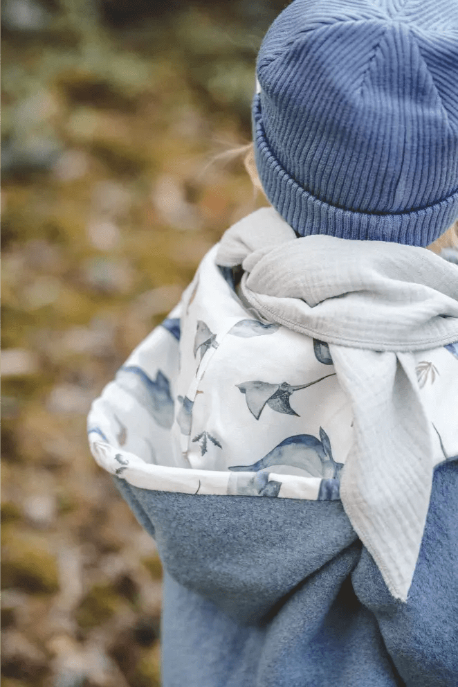 Matschkind Wollwalkoverall Kinder Blau mit Meerestiere - Räuberkinder 2