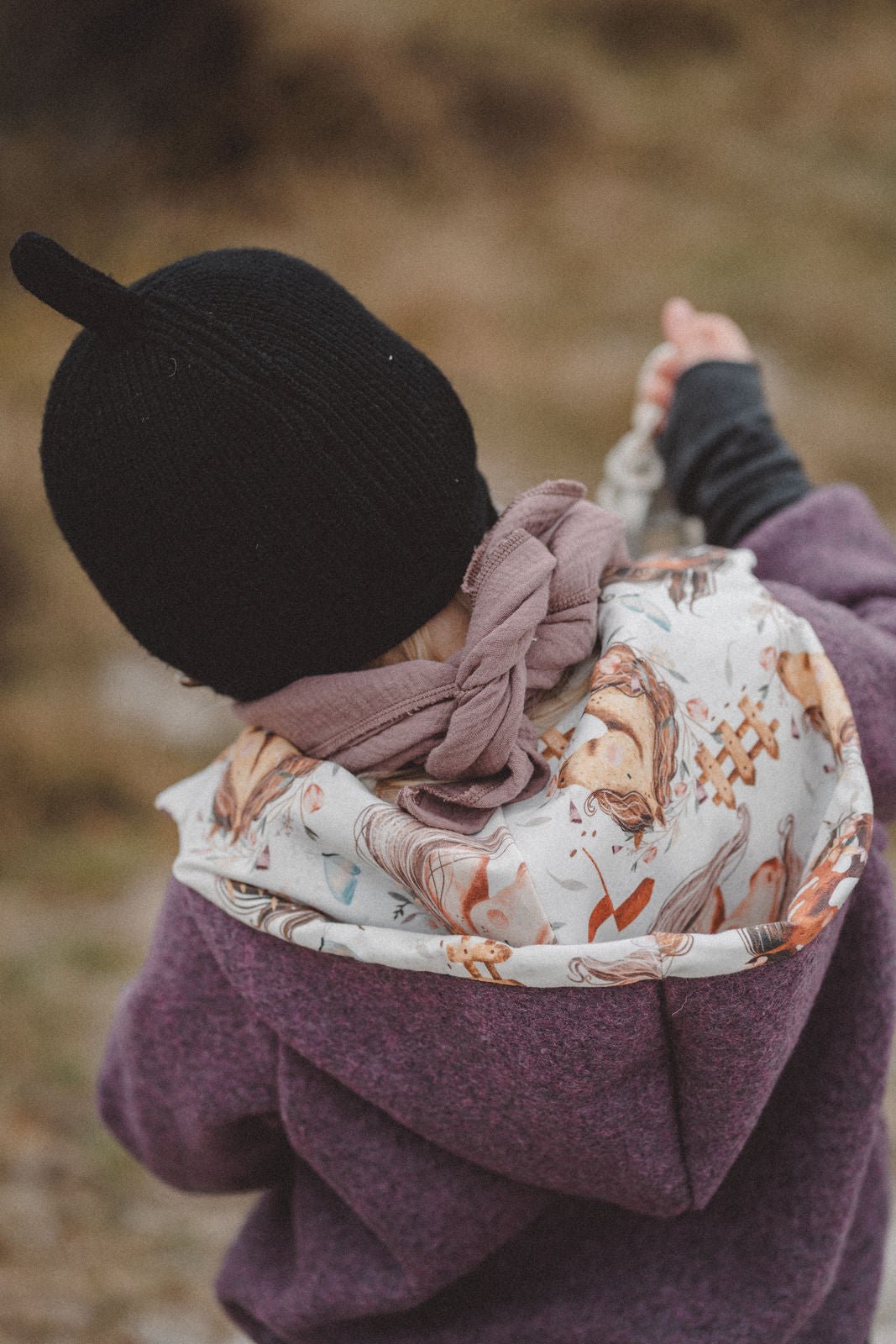 Matschkind Wollwalkoverall Mauve / Ponyfreunde - Räuberkinder