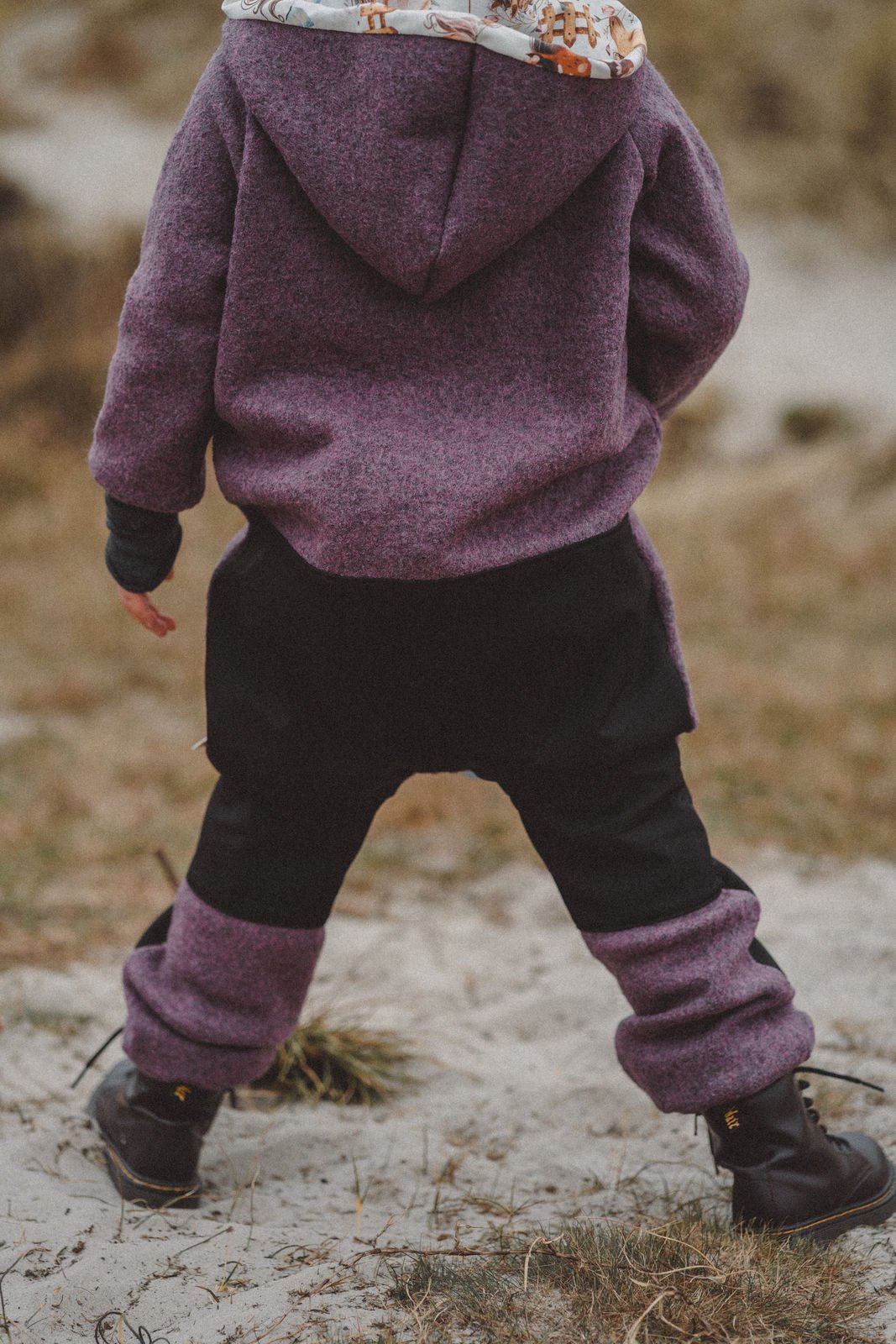 Matschkind Wollwalkoverall Mauve / Ponyfreunde - Räuberkinder