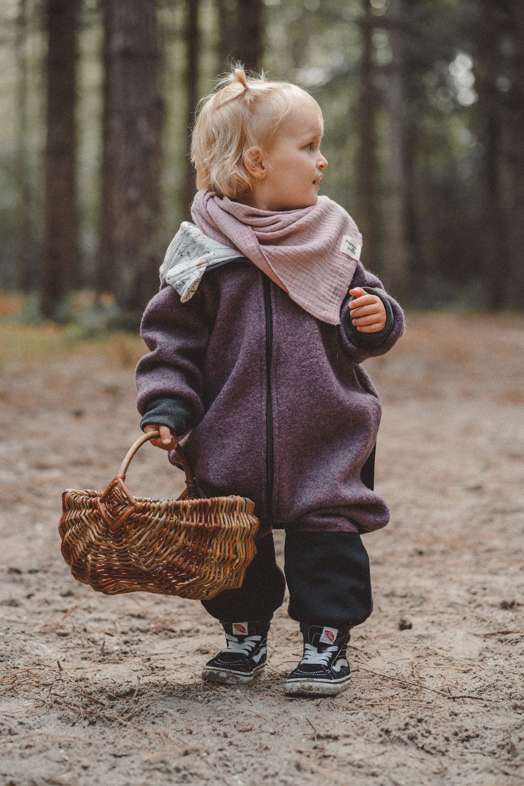 Matschkind Wollwalkoverall Mauve / Wildblumen - Räuberkinder