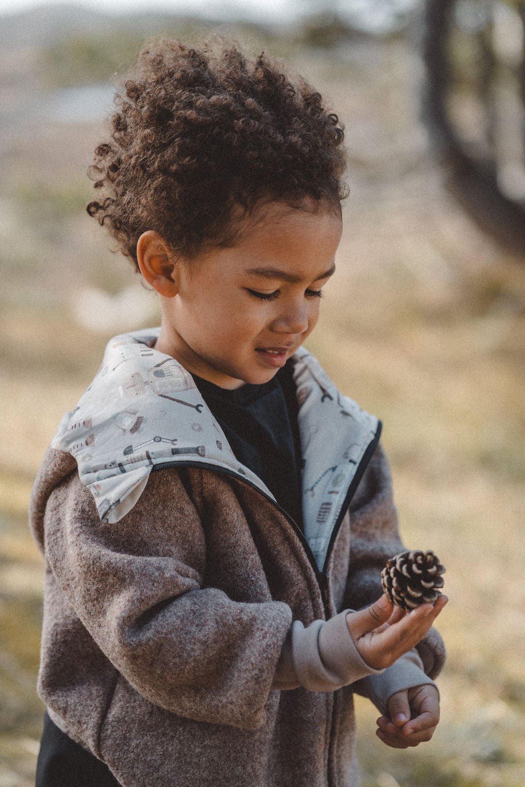 Matschkind Wollwalkoverall Taupe / Roboter - Räuberkinder