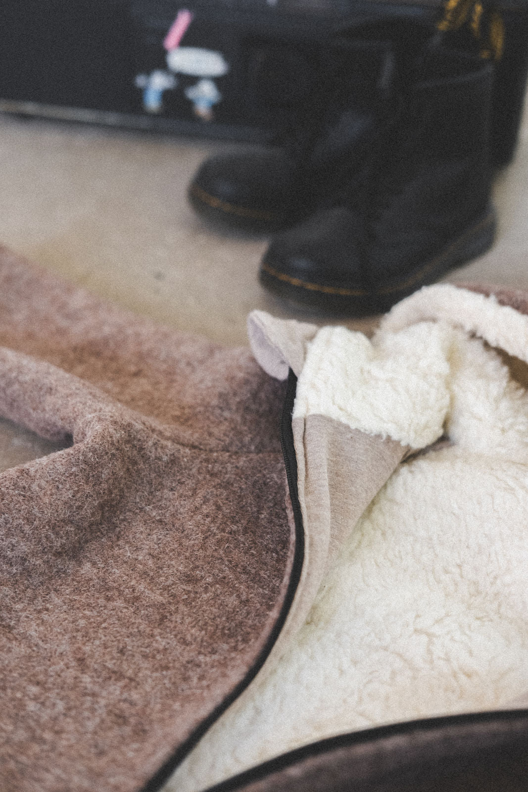 Matschkind Wollwalkoverall Taupe / Teddyfell - Räuberkinder