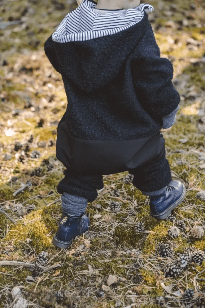 Matschkind Wollwalkoverall - Wollwalkanzug Anthrazit / Streifenhörnchen - Overall - Räuberkinder 5