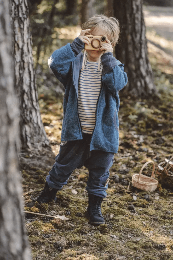 Merinofleece Jacke Kinder Kletterkind in Petrol - Jacke - Räuberkinder 1