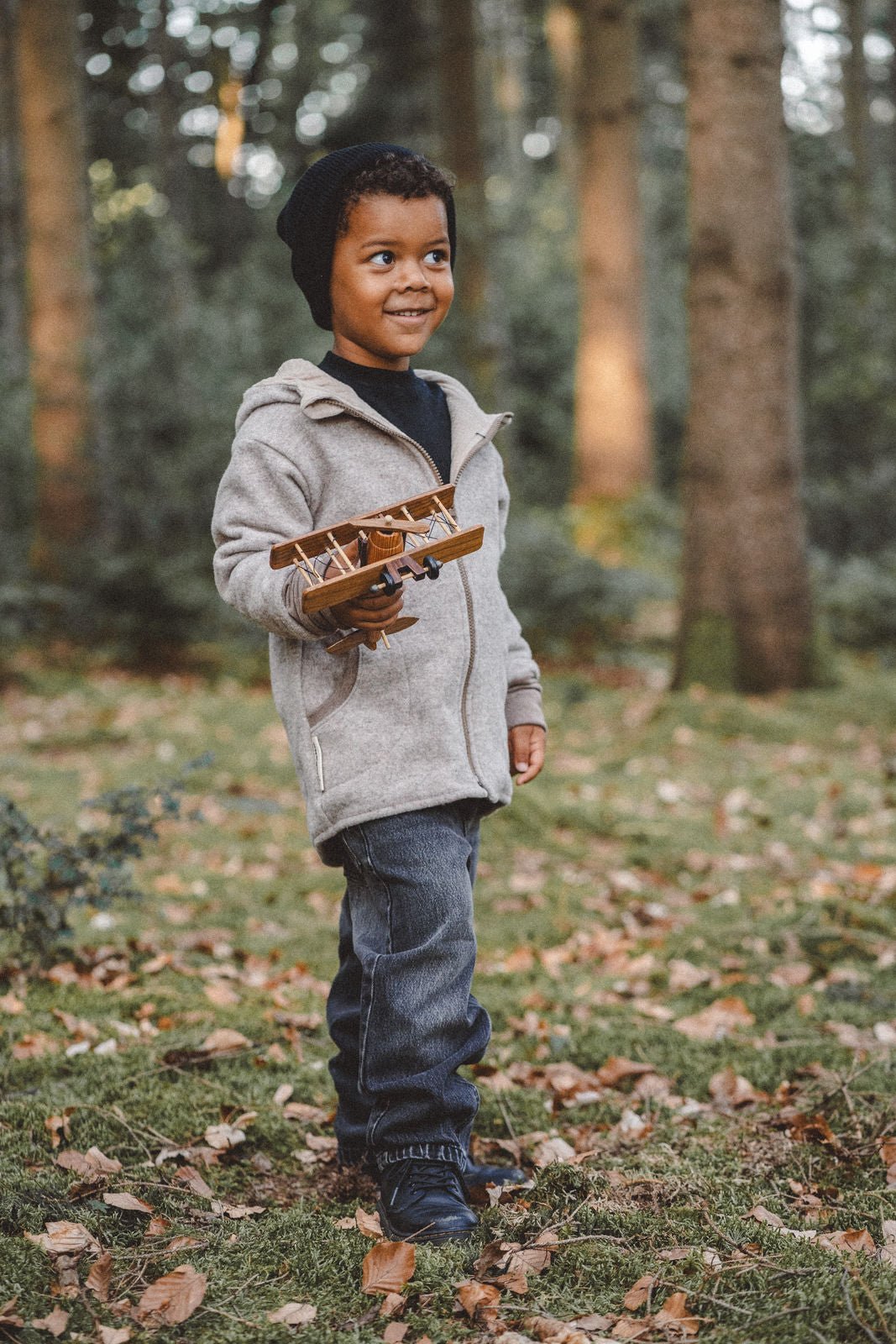 Merinofleece Jacke Kinder Kletterkind Sand - Räuberkinder 1