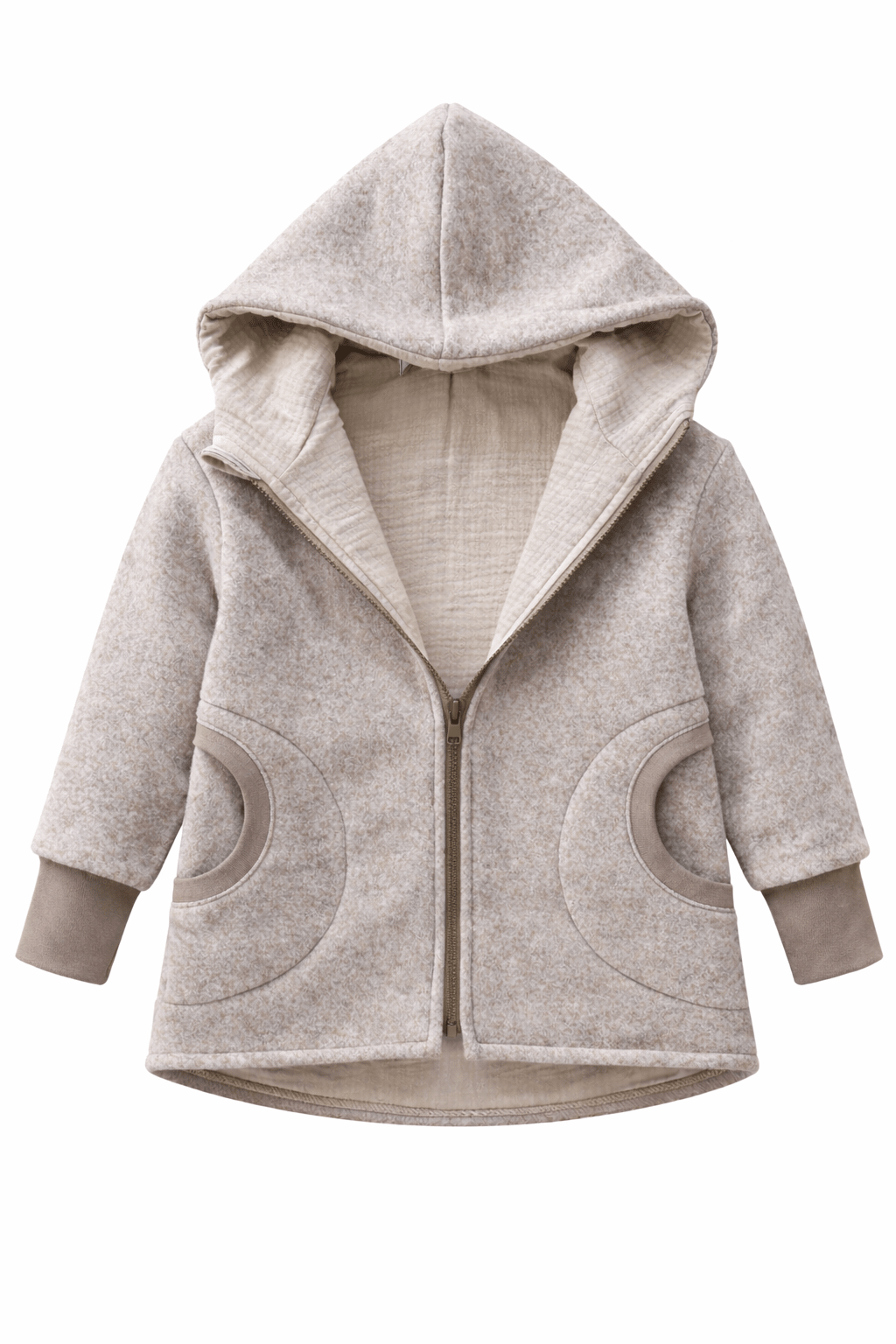 Merinofleece Jacke Sand x Musselin Sand - Räuberkinder
