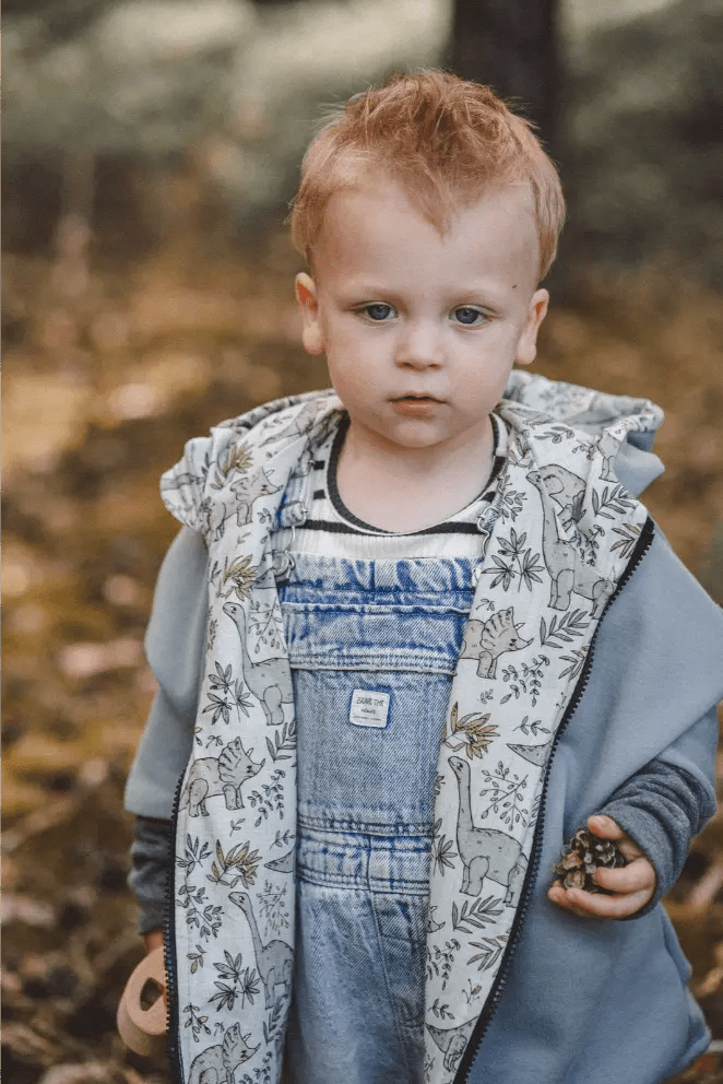 Oversize Sweatjacke Kinder Mint Dinoparty - Jacke - Räuberkinder 1