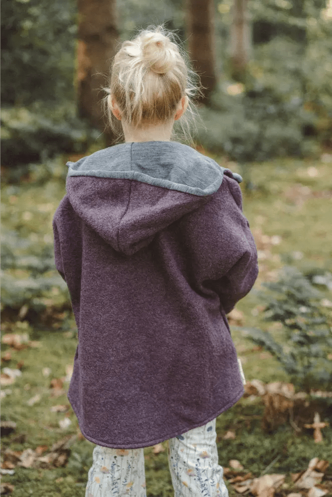 Oversizejacke aus Merino Kinder in Mauve - Jacke - Räuberkinder 1