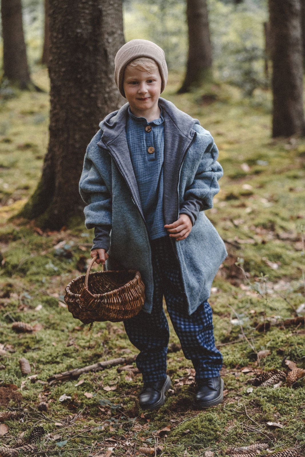 Oversizejacke aus Merino Kinder in Mint - Jacke - Räuberkinder 1