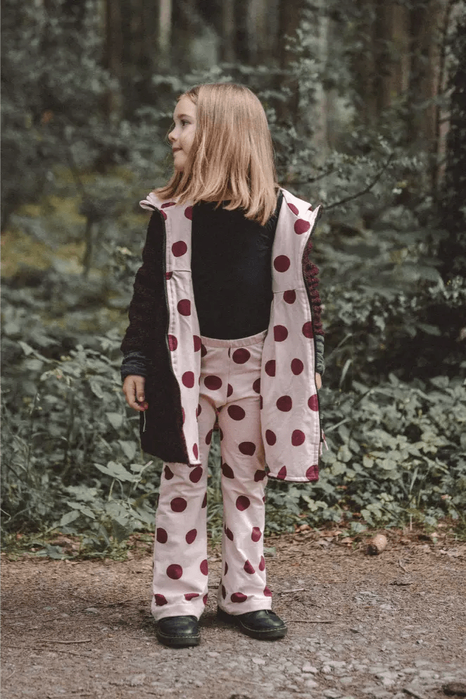 Oversizejacke Kinder Teddyfell Bordeaux mit Punkte - Räuberkinder 5