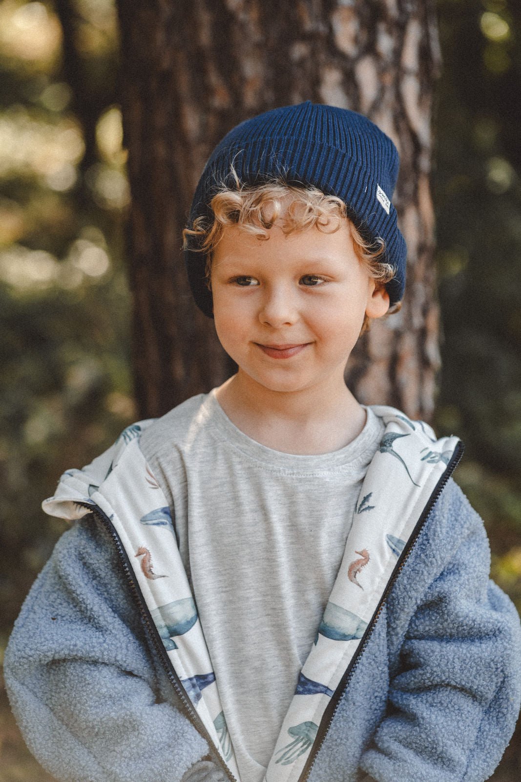 Oversizejacke Kinder Teddyfell Hellblau mit Meerestiere - Räuberkinder 3