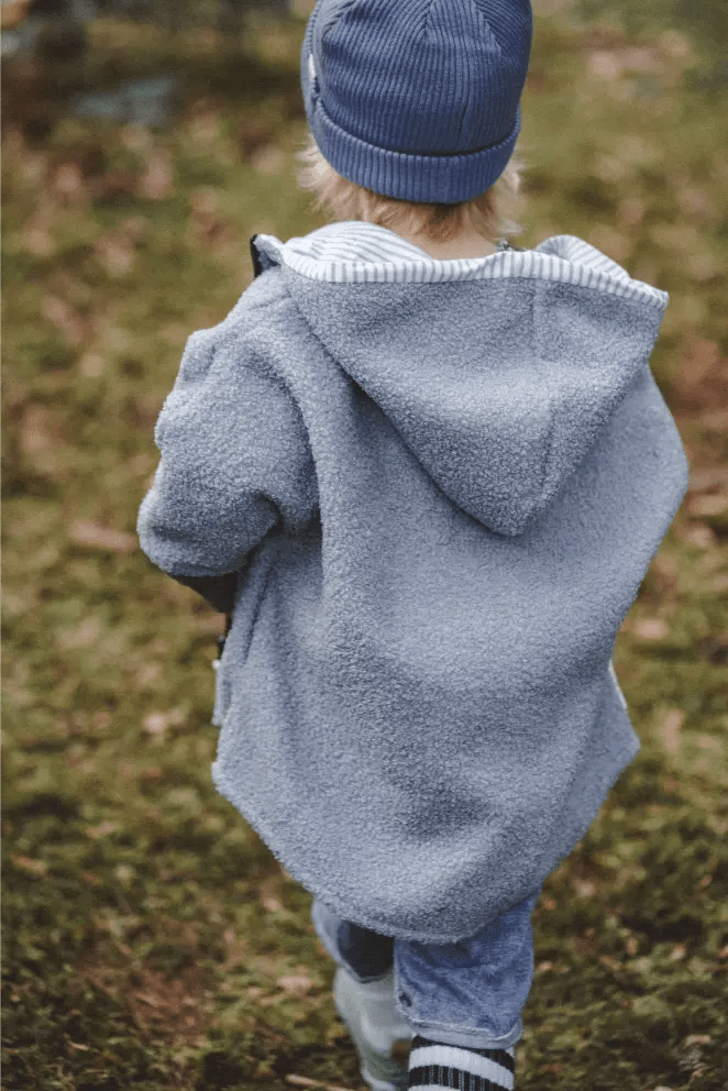 Oversizejacke Kinder Teddyfell Hellblau mit Streifen - Jacke - Räuberkinder 1