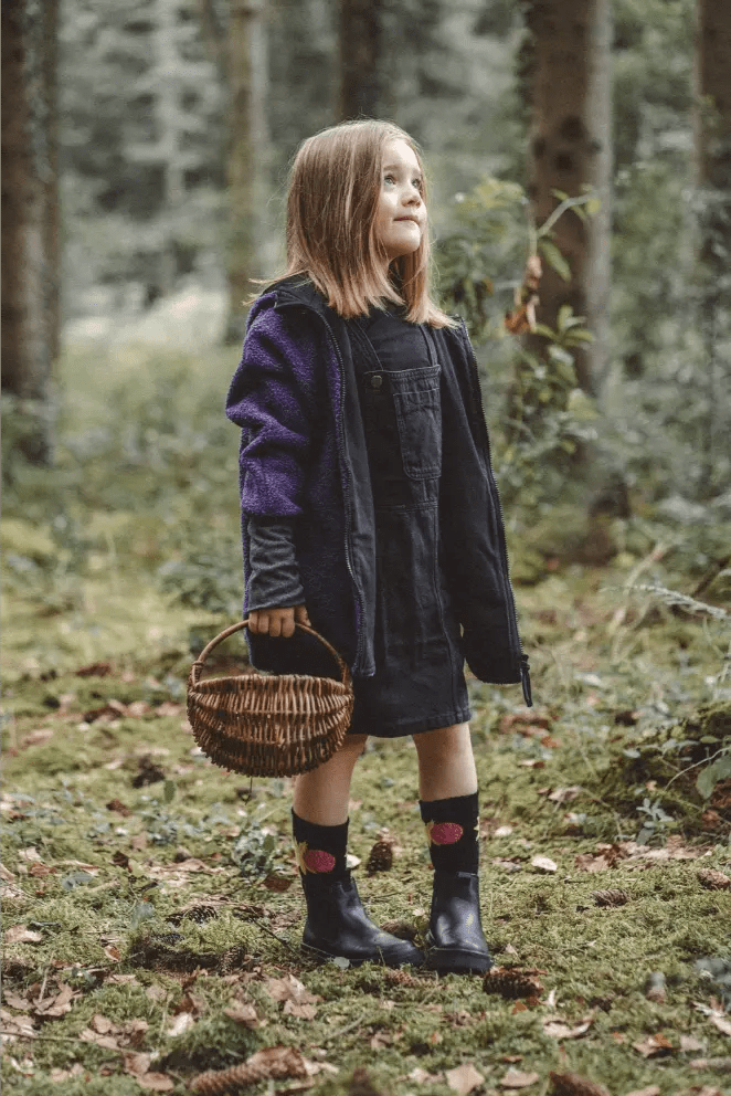 Oversizejacke Kinder Teddyfell Lila mit Schwarz - Räuberkinder 1