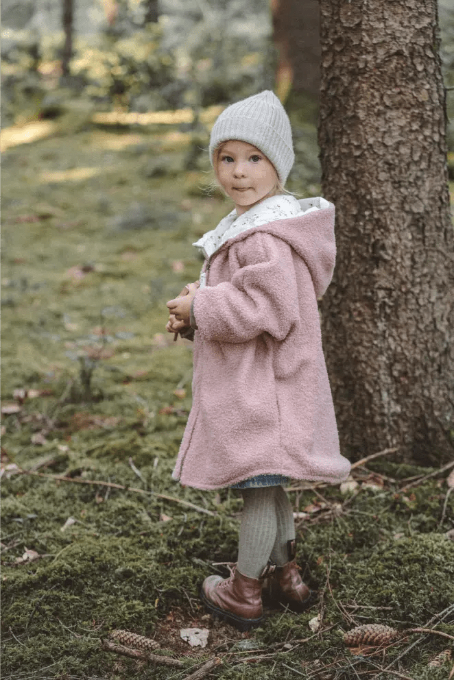 Oversizejacke Kinder Teddyfell Rosa mit Wiesenblumen - Räuberkinder 4