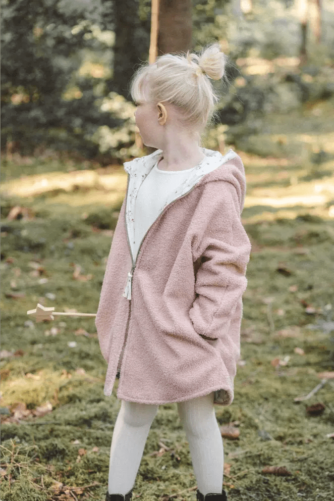 Oversizejacke Kinder Teddyfell Rosa mit Wiesenblumen - Räuberkinder 8