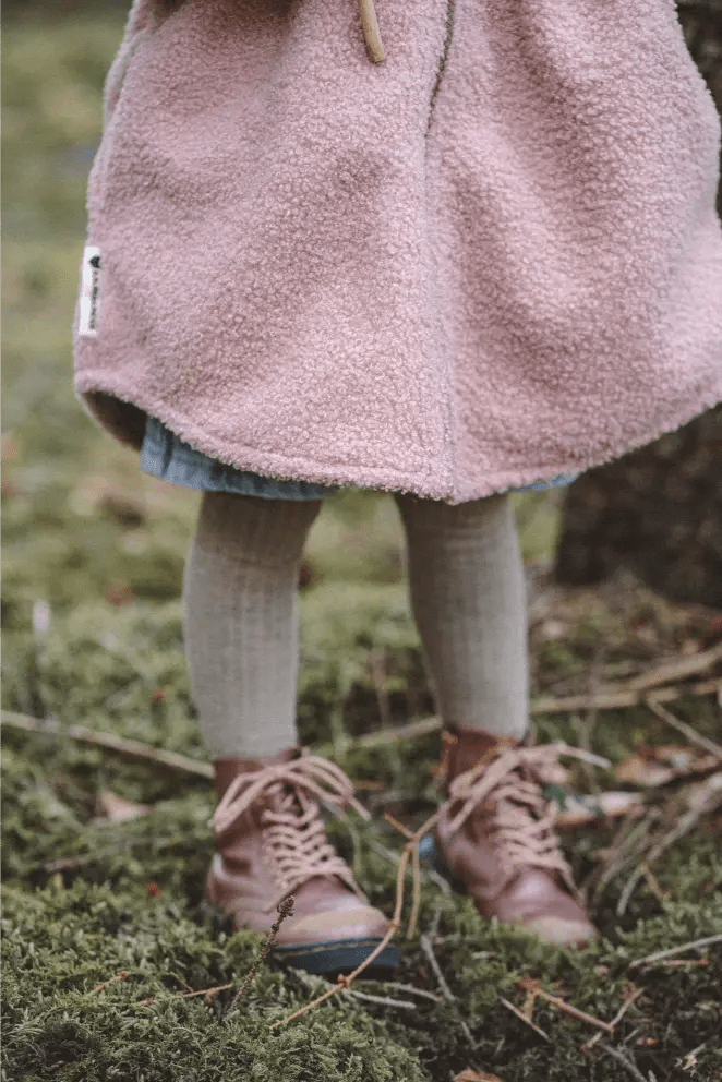Oversizejacke Kinder Teddyfell Rosa mit Wiesenblumen - Räuberkinder 5