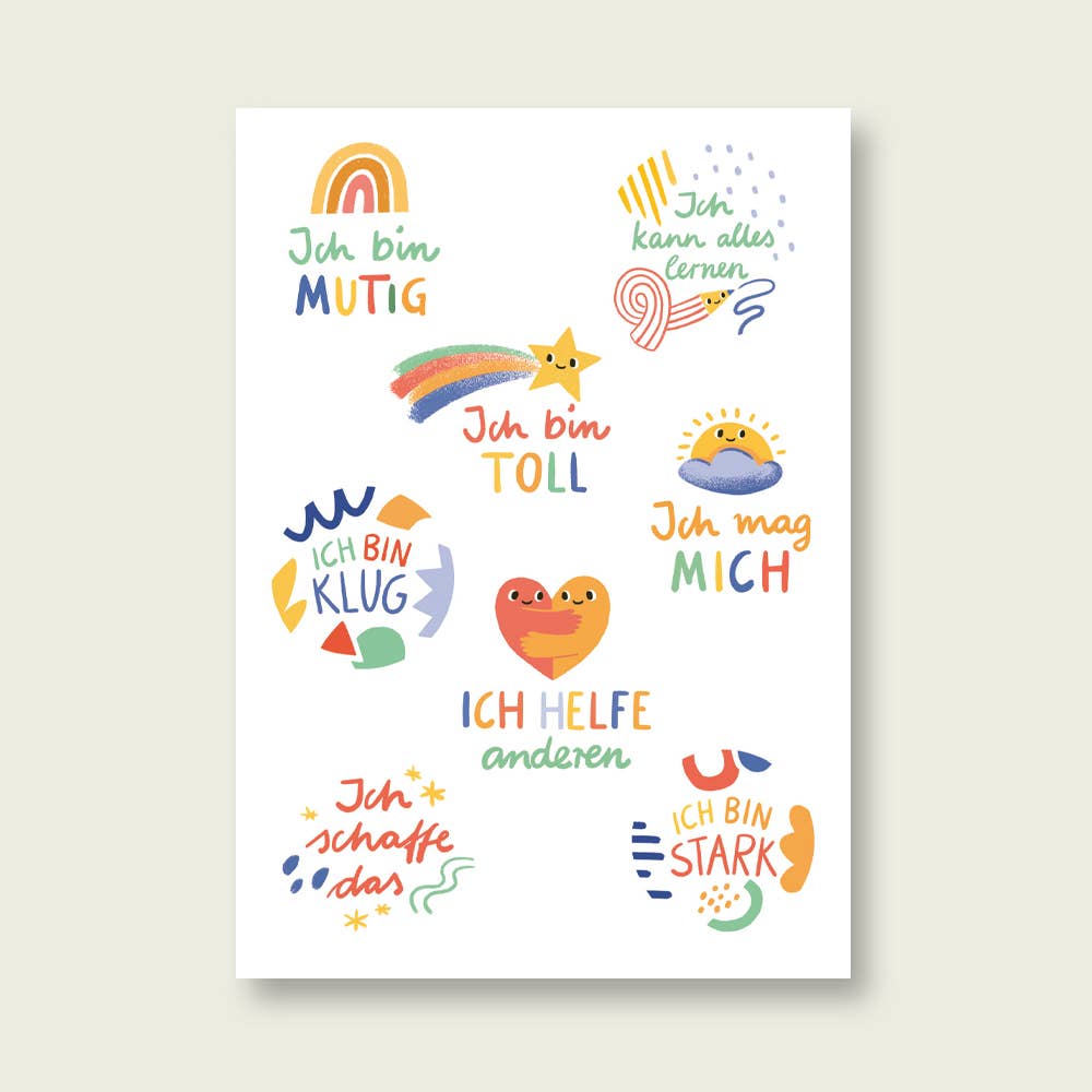 Postkarte Affirmationen Achtsamkeit für Kinder - Räuberkinder 1
