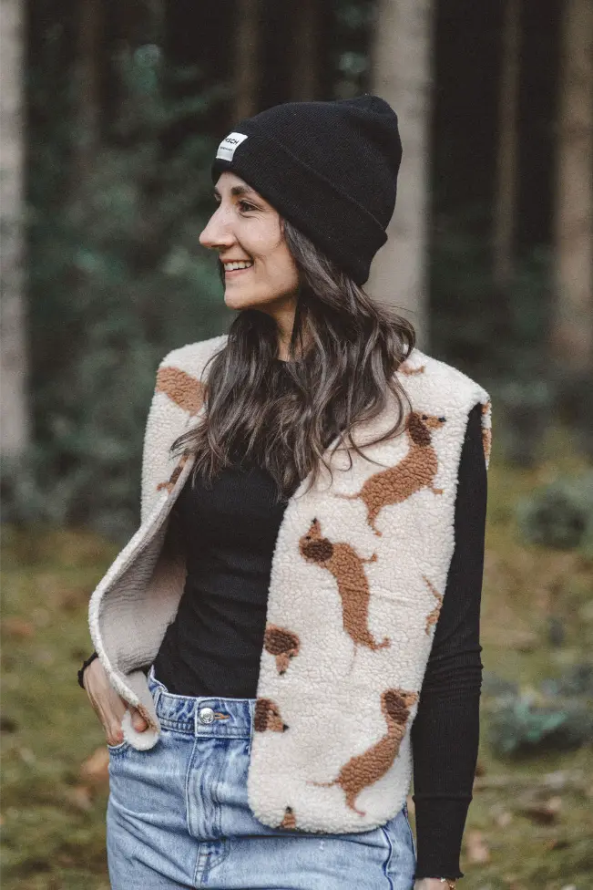 Dackel- Weste aus Teddyfell Damen