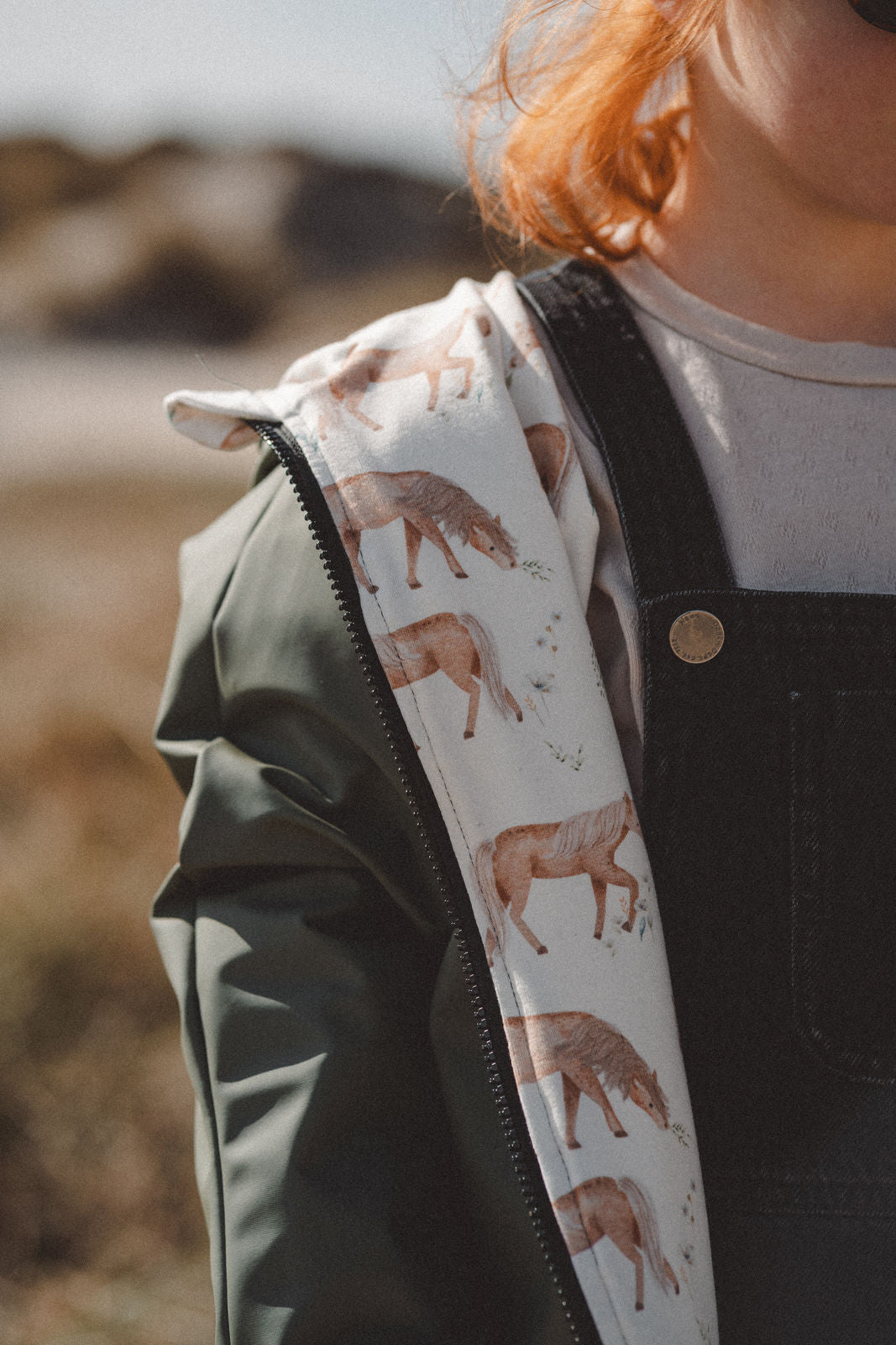 Regenjacke Olive / Pferdeliebe - Räuberkinder