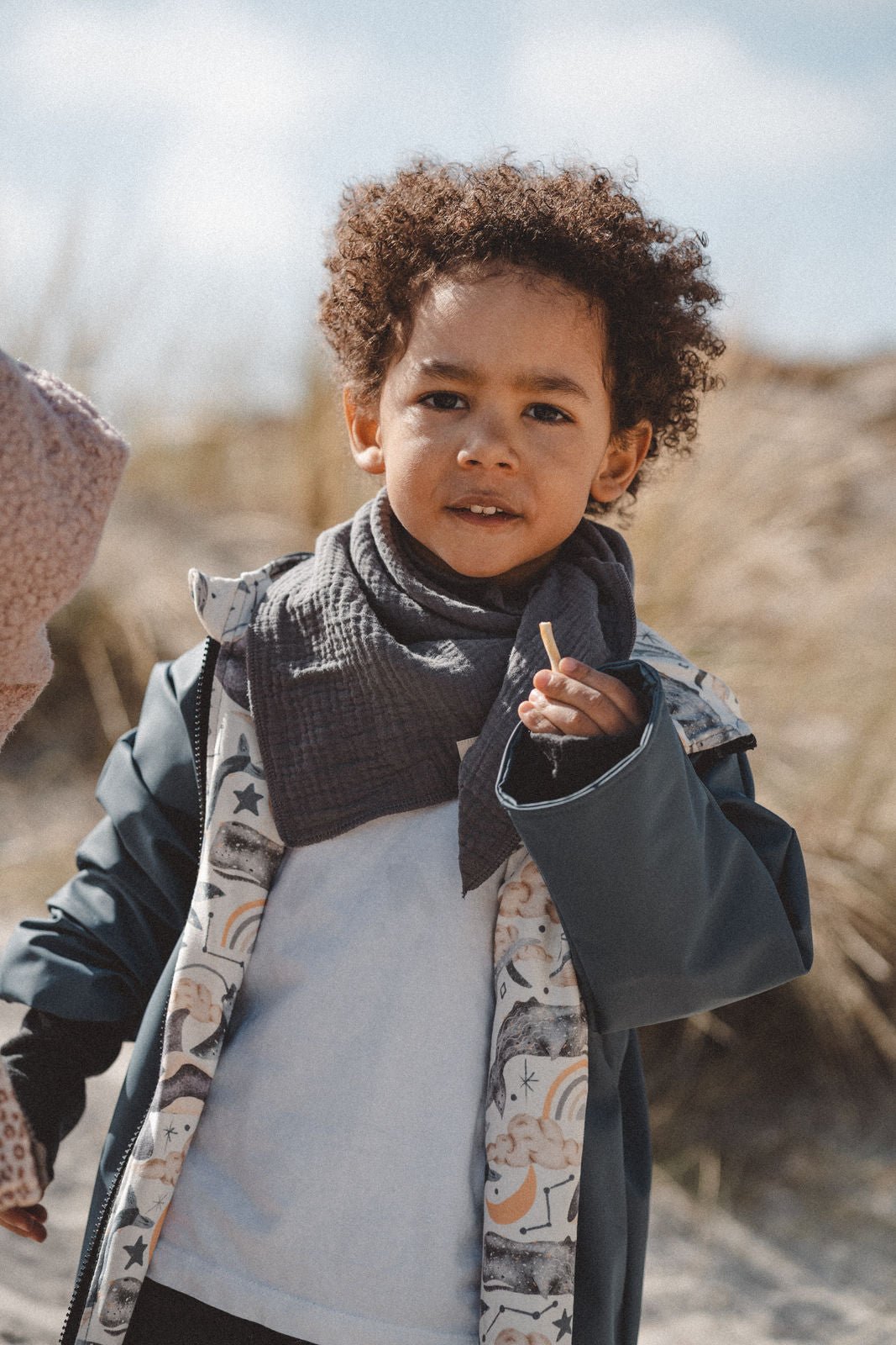Regenjacke Rauchblau / Meerestiere - Räuberkinder
