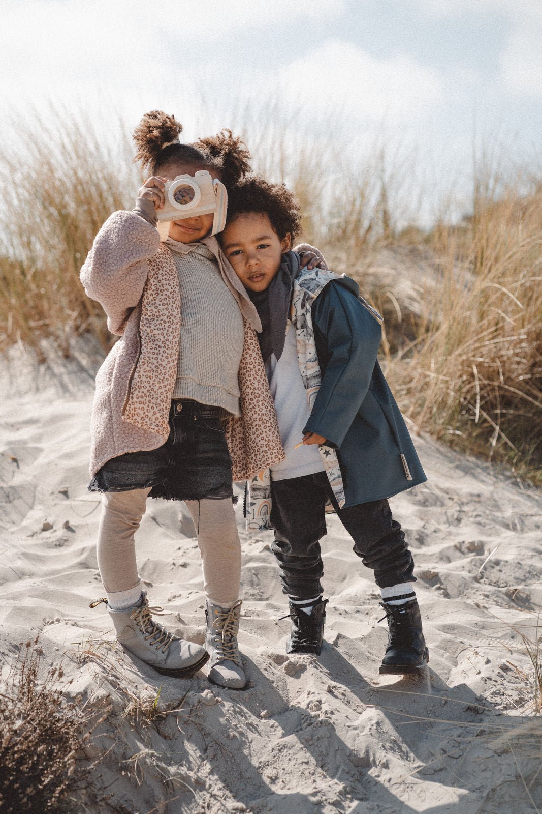 Regenjacke Rauchblau / Meerestiere - Räuberkinder