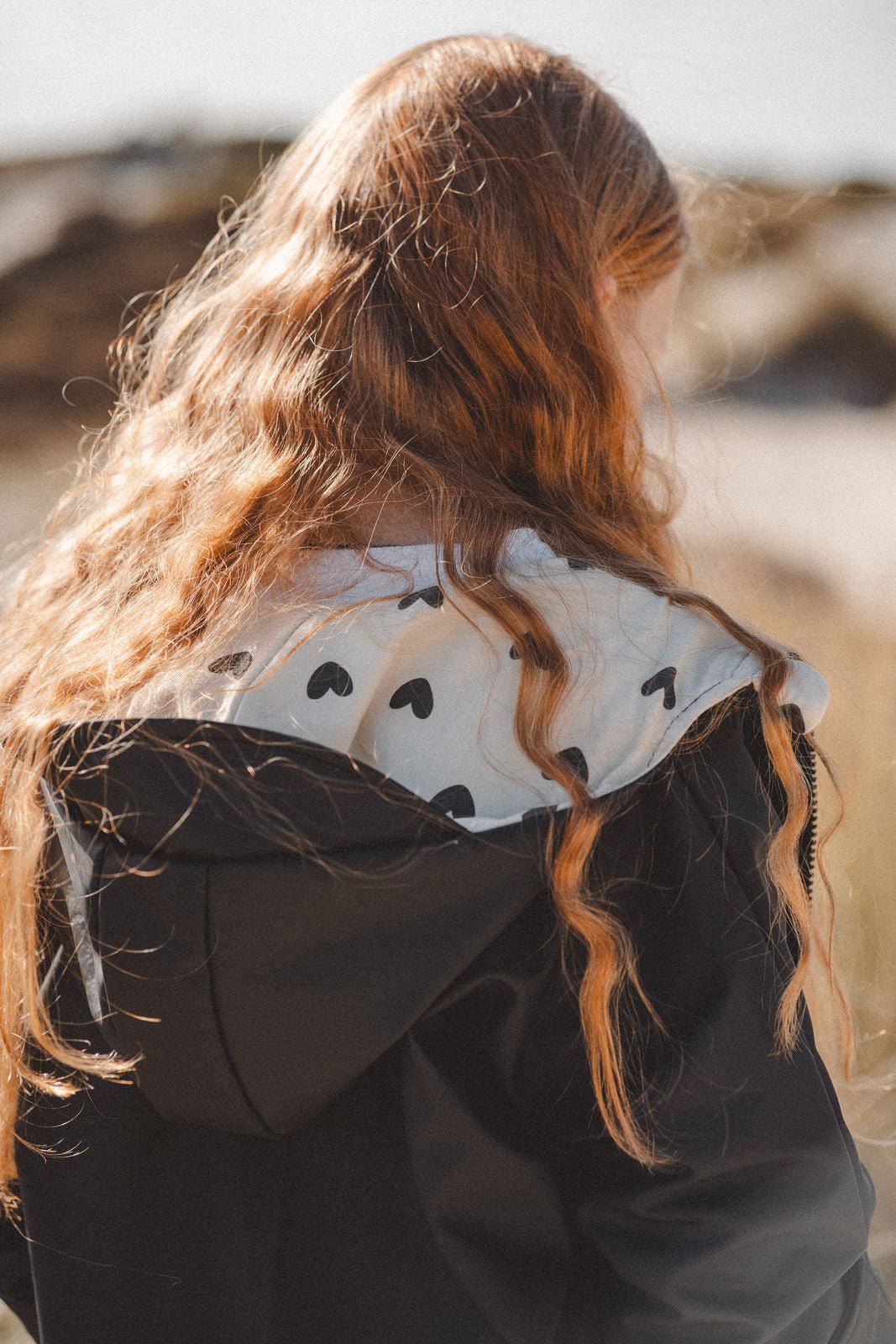 Regenjacke Schwarz / Herzen - Räuberkinder