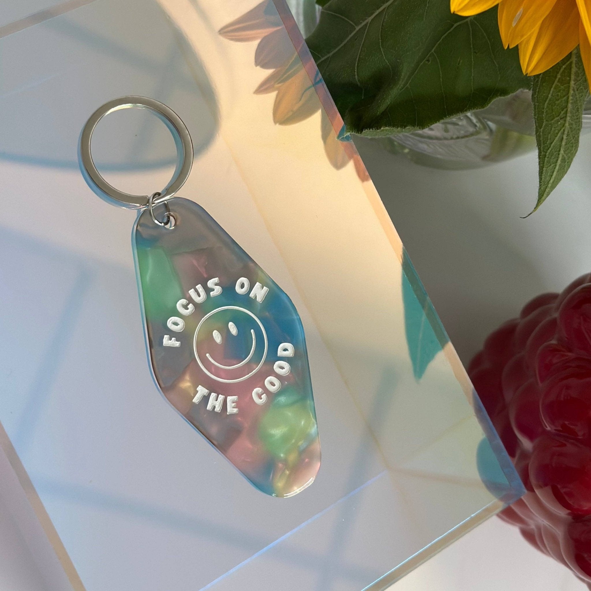 Schlüsselanhänger „Focus on the Good“, bunt - Räuberkinder